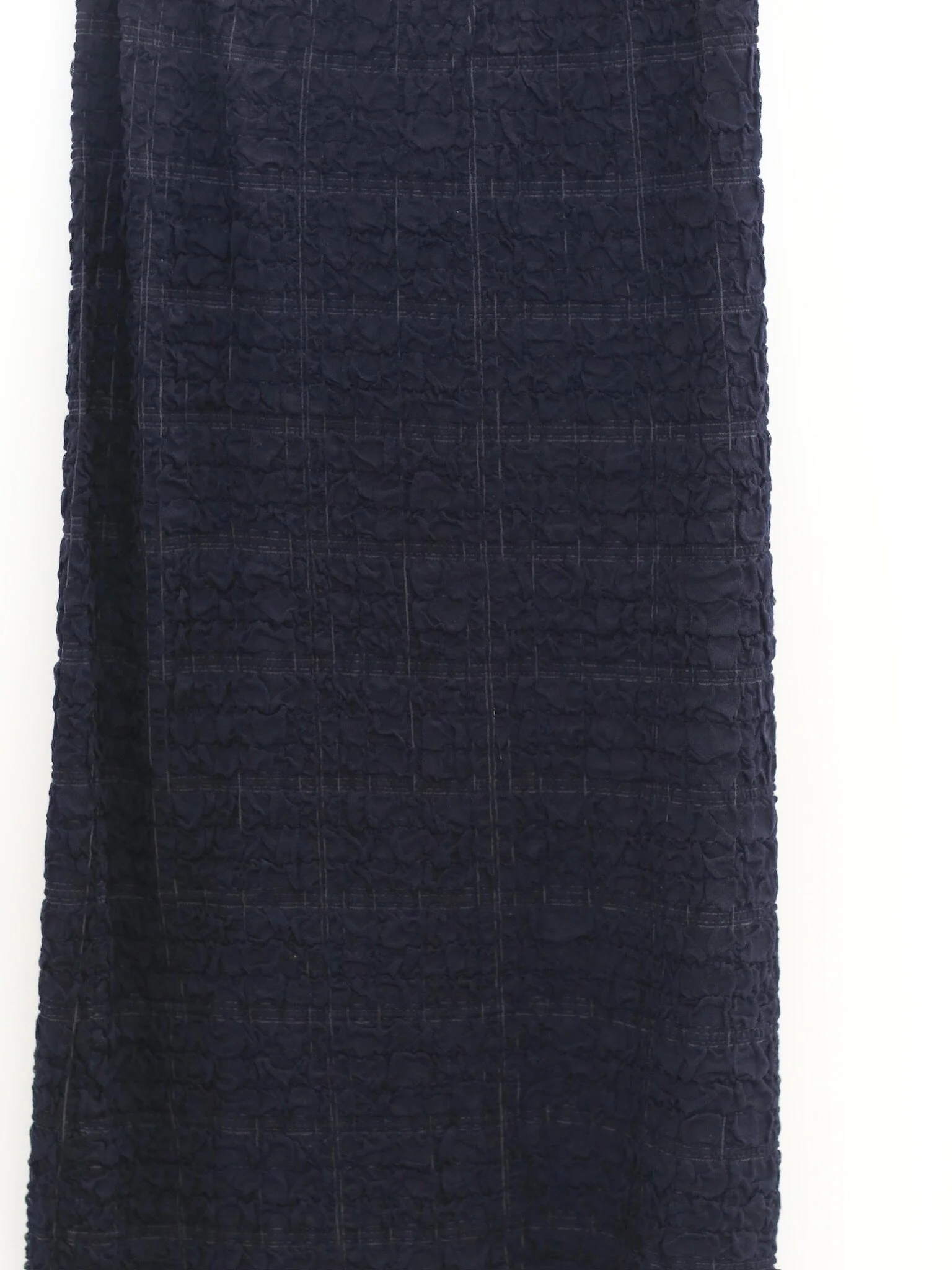 SWAYING SS26 Bubble Pleated Straight Skirt SW-SW26SS3B02-ZQ Navy Blue - Image 3