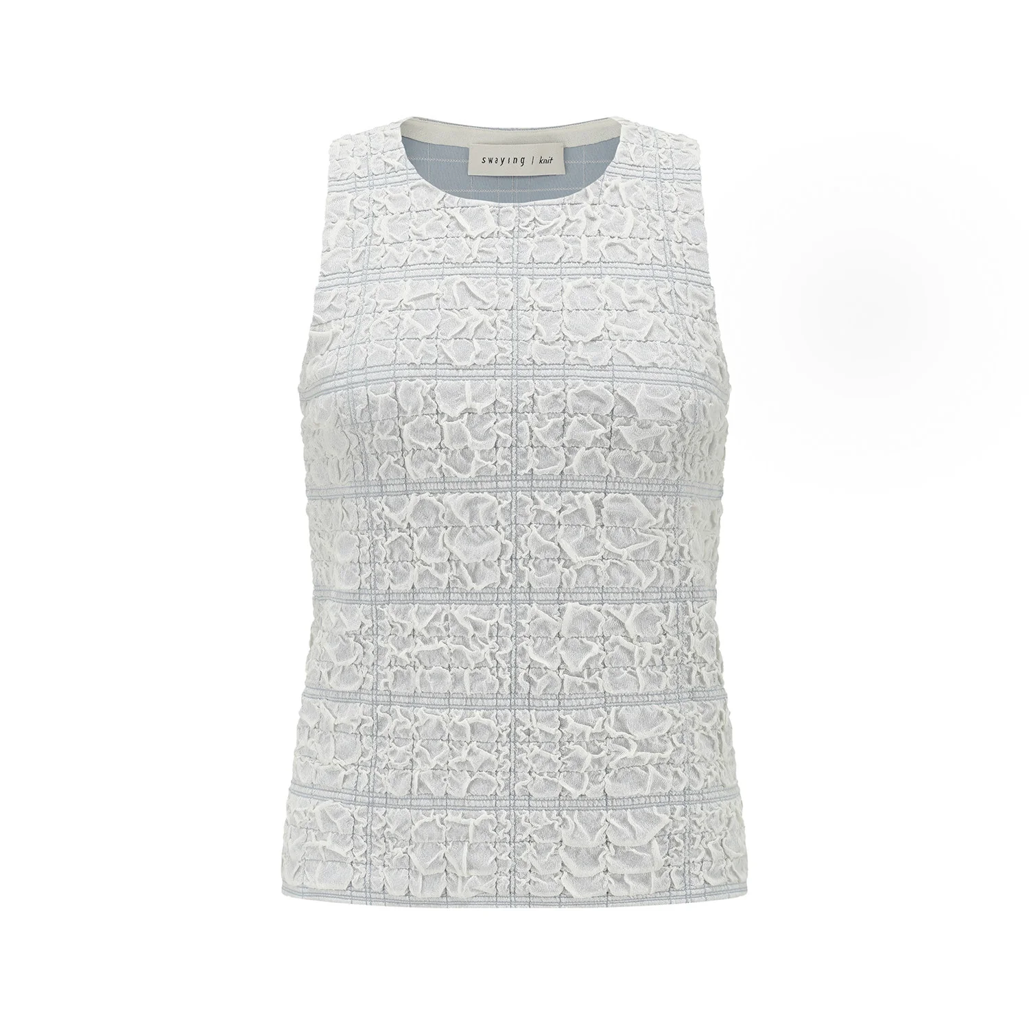 SWAYING SS26 Bubble Pleated Vest SW-SW26SS1T02-BAI White - Image 7
