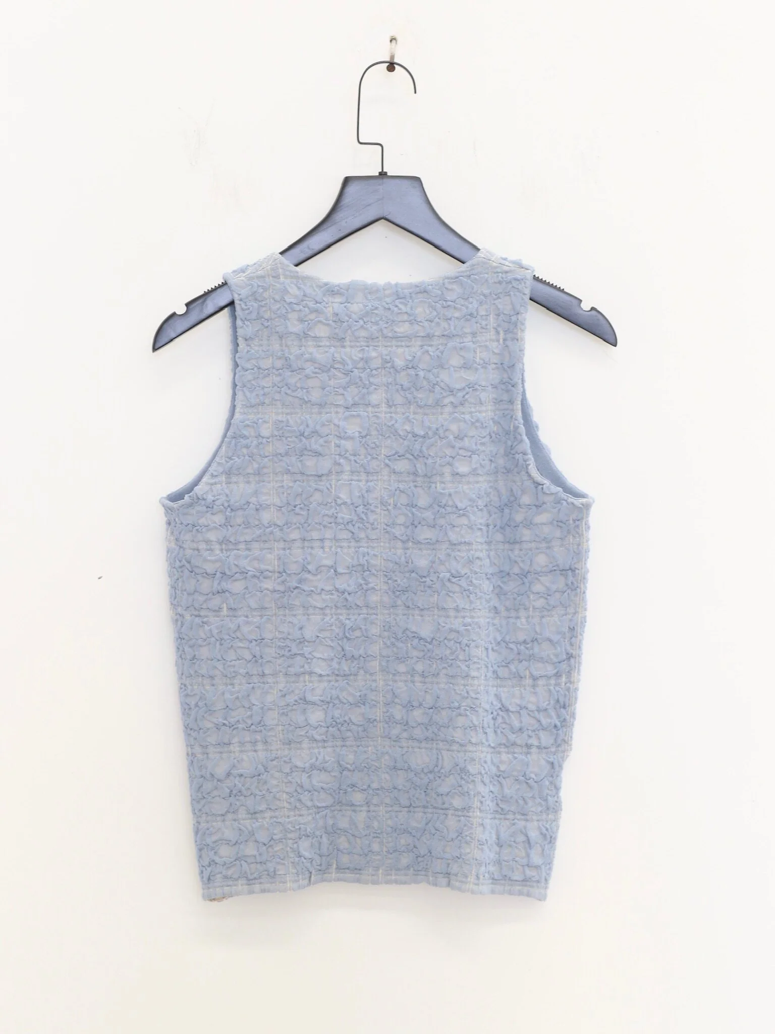 SWAYING SS26 Bubble Pleated Vest SW-SW26SS1T02-LAN Blue - Image 9