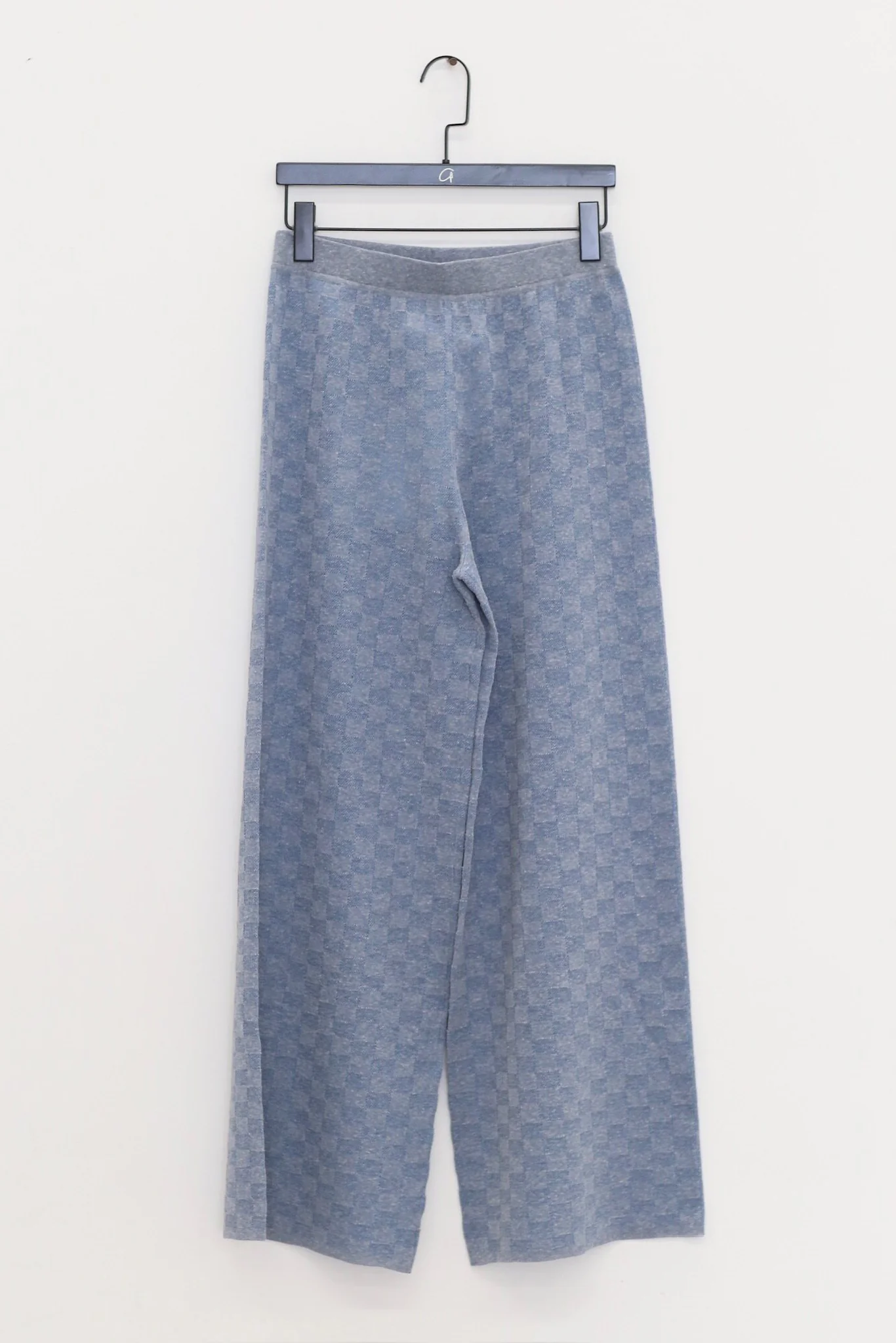 SWAYING SS26 Check Jacquard Knit Trousers SW-SW26SS3B17-HL Grey-Blue - Image 2