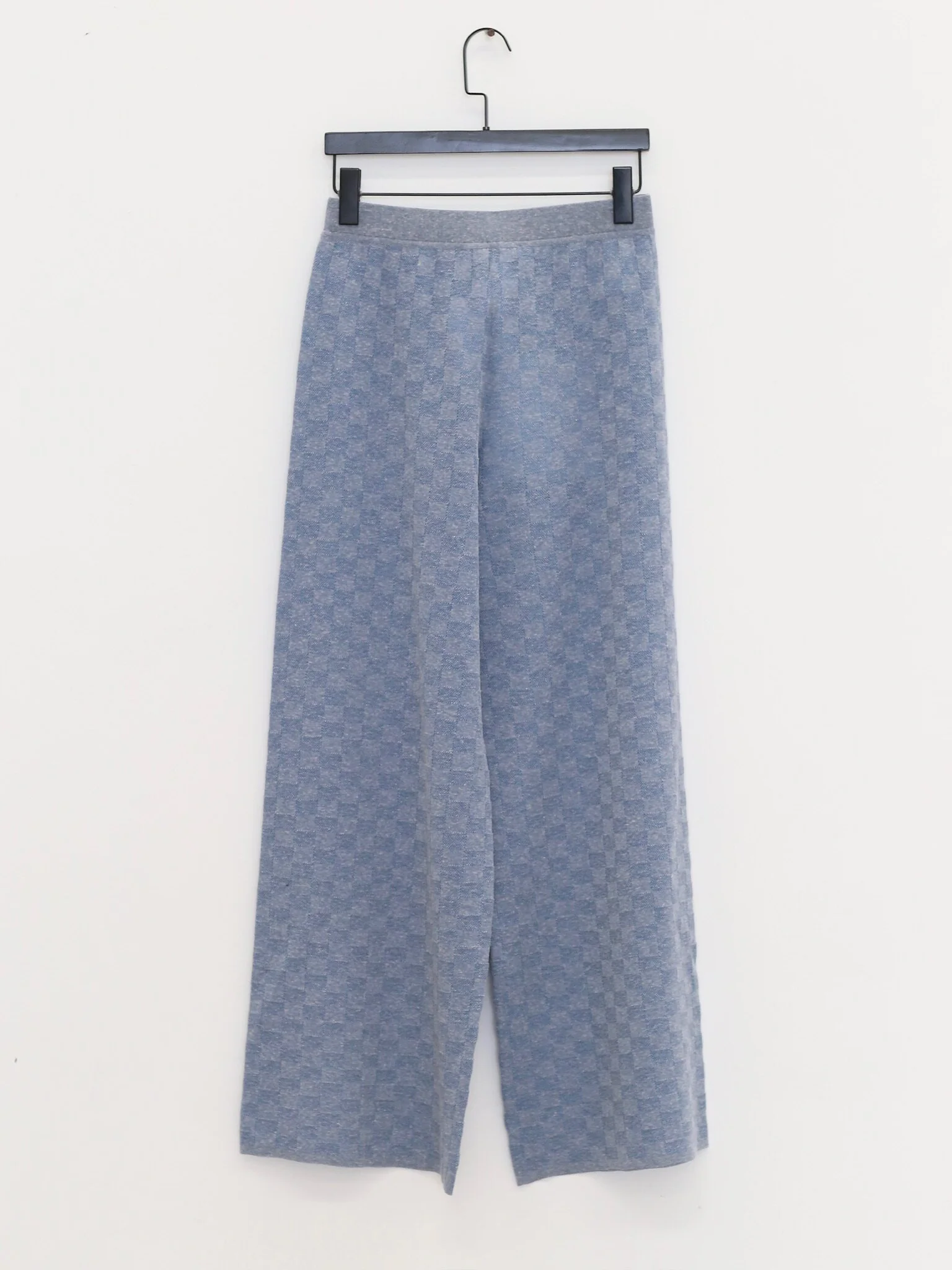 SWAYING SS26 Check Jacquard Knit Trousers SW-SW26SS3B17-HL Grey-Blue - Image 5