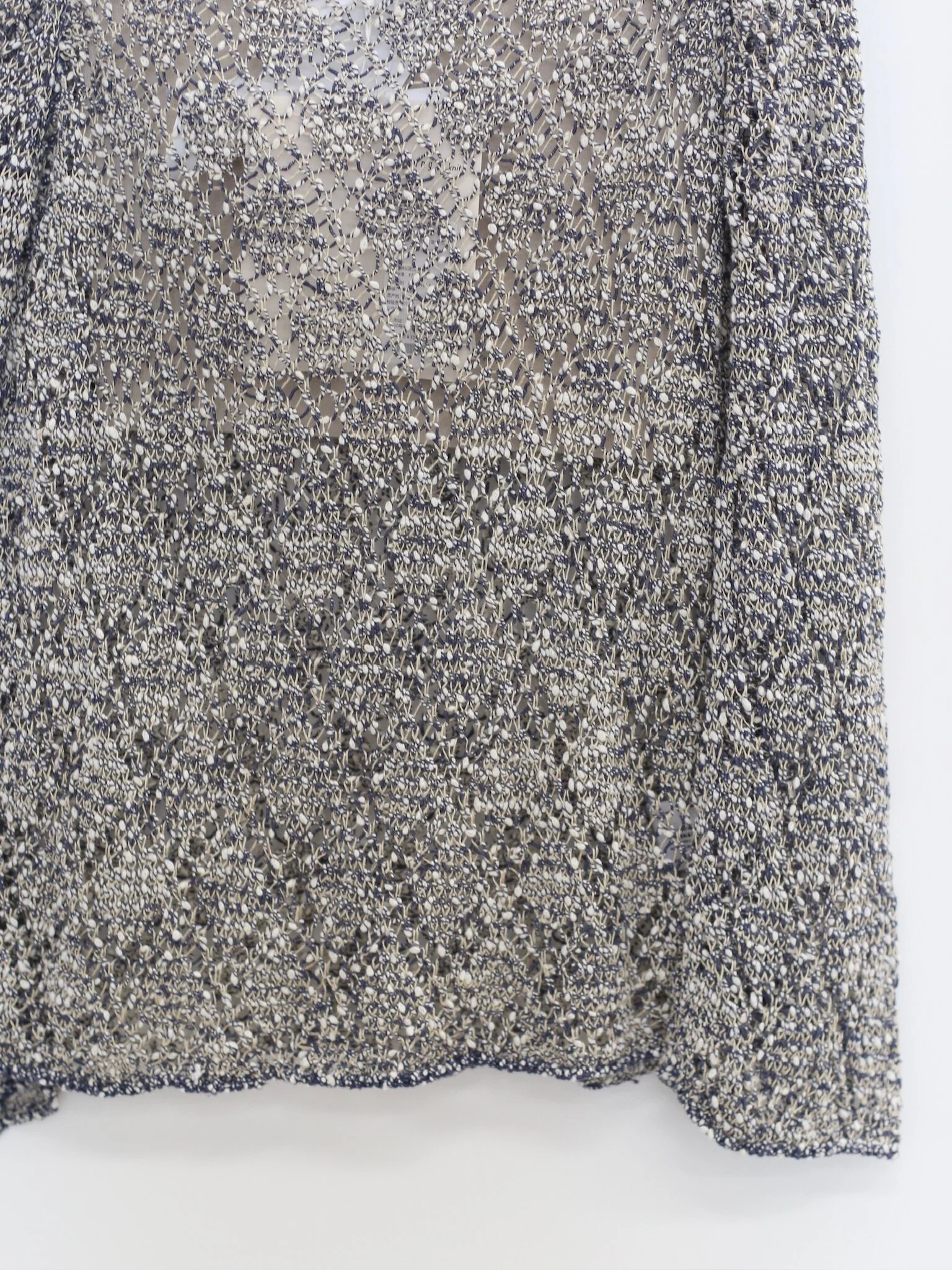 SWAYING SS26 Cotton Linen Off-Shoulder Check Blouse SW-SW26SS1T29-ZQ Navy Blue - Image 3