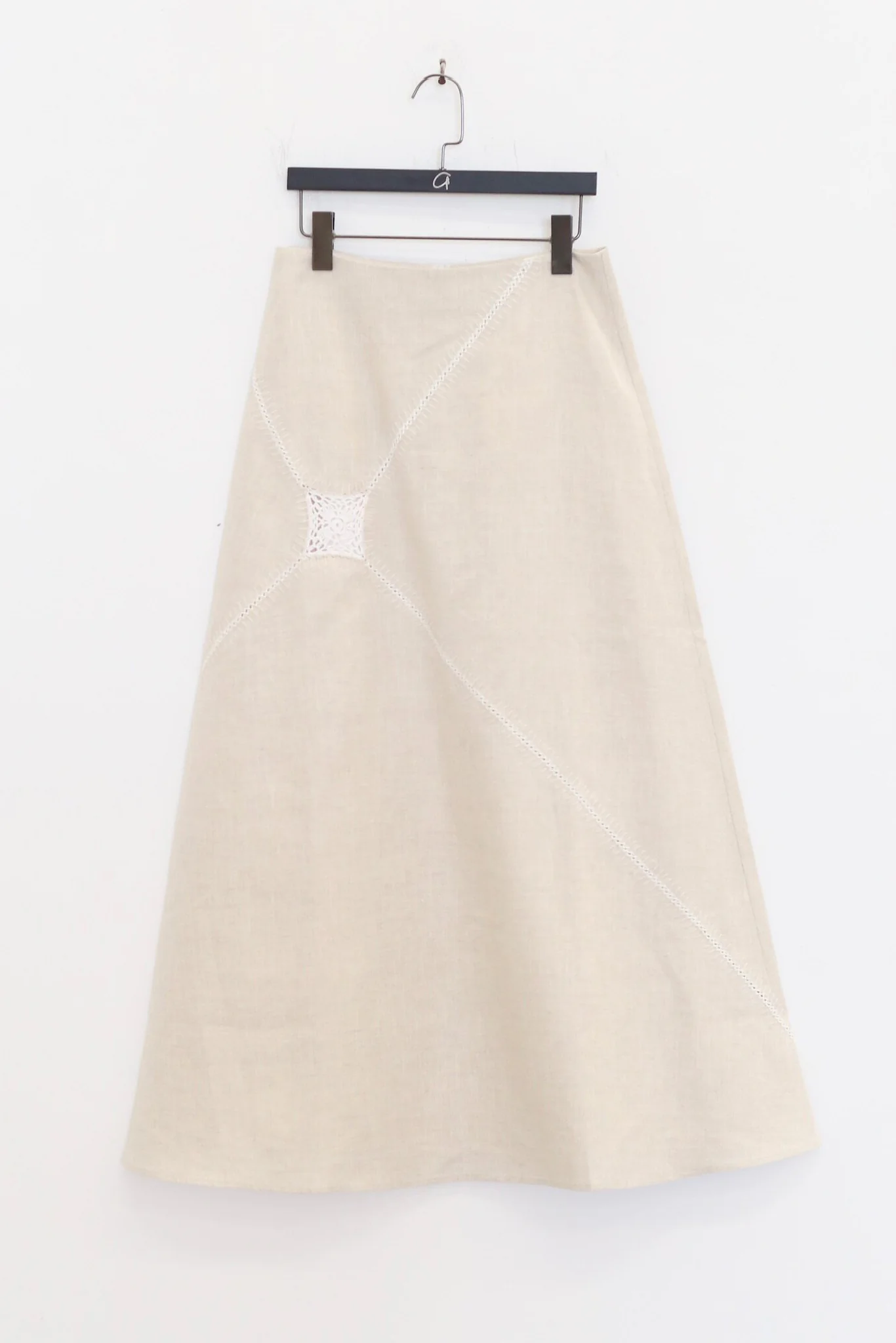 SWAYING SS26 Crochet Patchwork Long Skirt SW-SW26SS3B13-YM Linen - Image 2