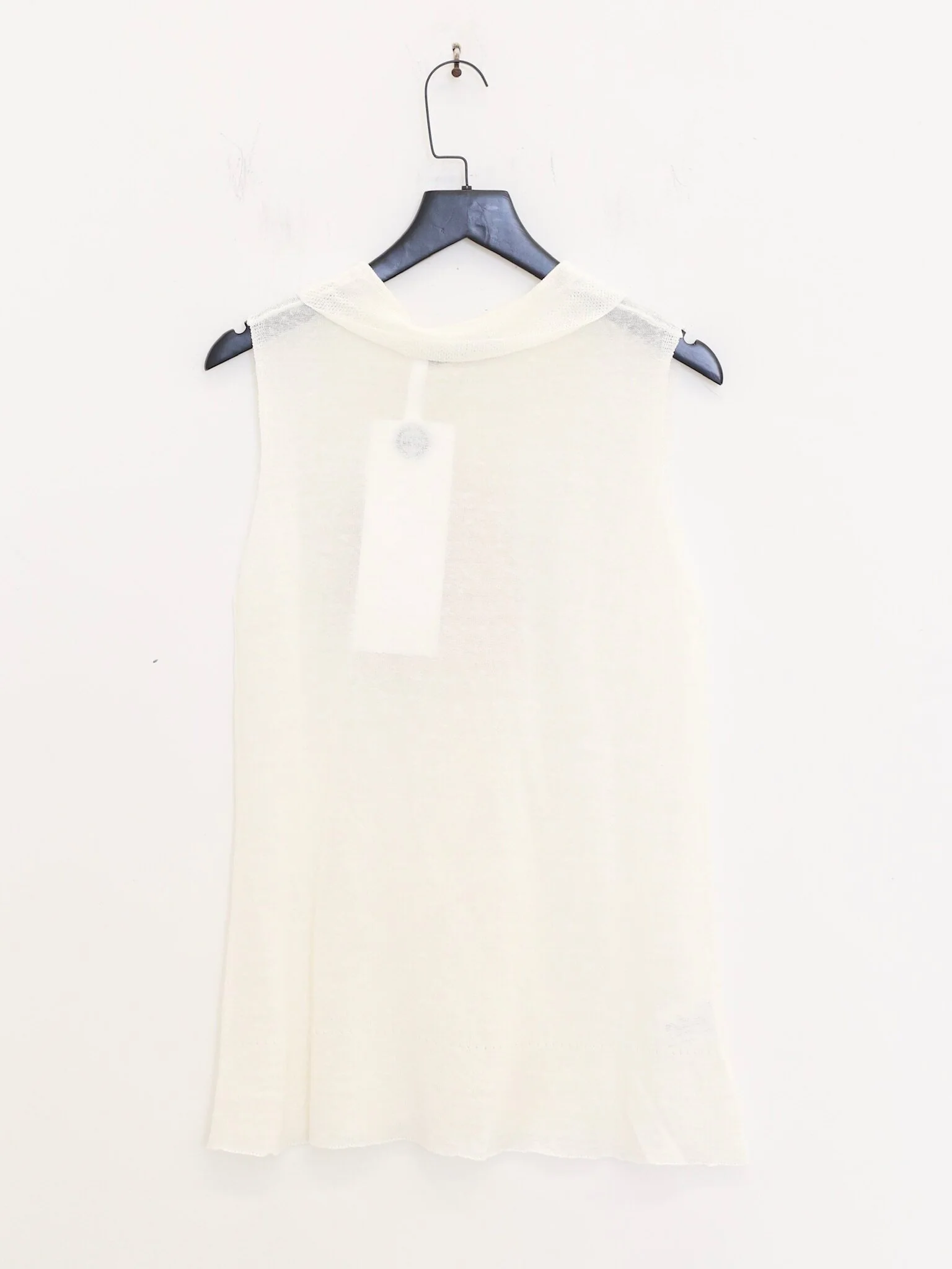 SWAYING SS26 Linen Silk Polo Vest SW-SW26SS1T14-BAI White - Image 8