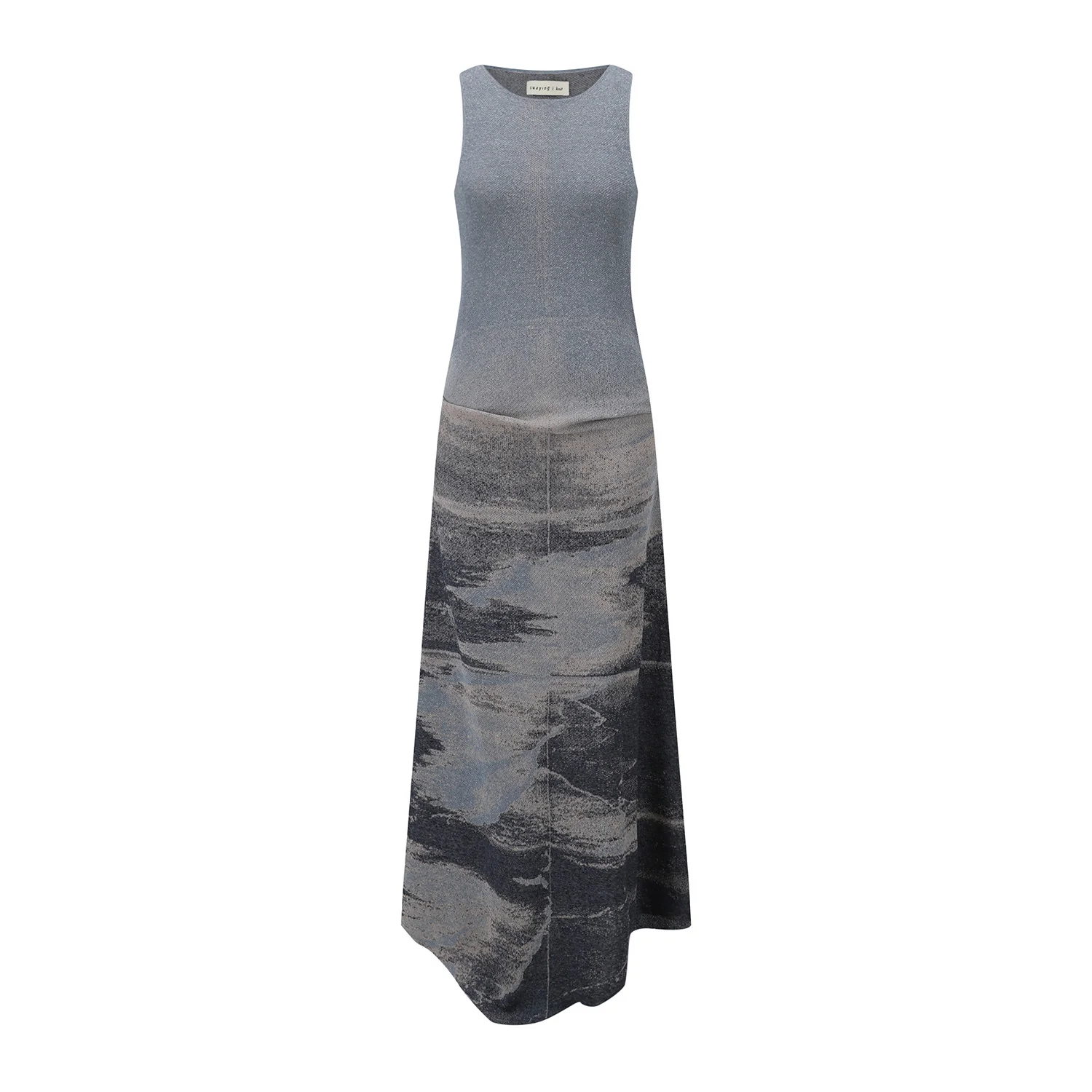 SWAYING SS26 Ocean Jacquard Vest Dress SW-SW26SS2L01-HX Grey Apricot - Image 7
