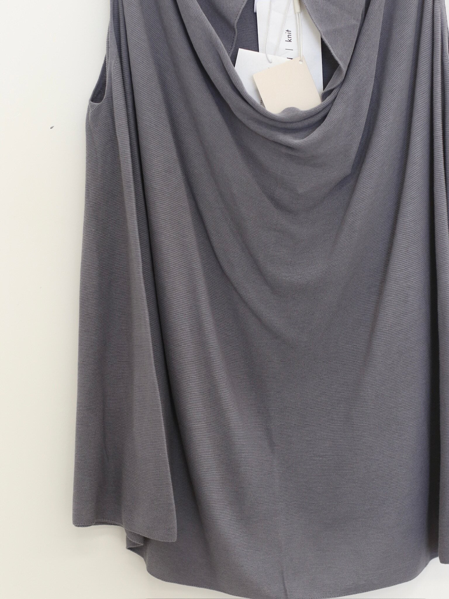 SWAYING SS26 Silk Halter Neck Vest with Knot SW-SW26SS1T13-HL Gray-Blue - Image 3