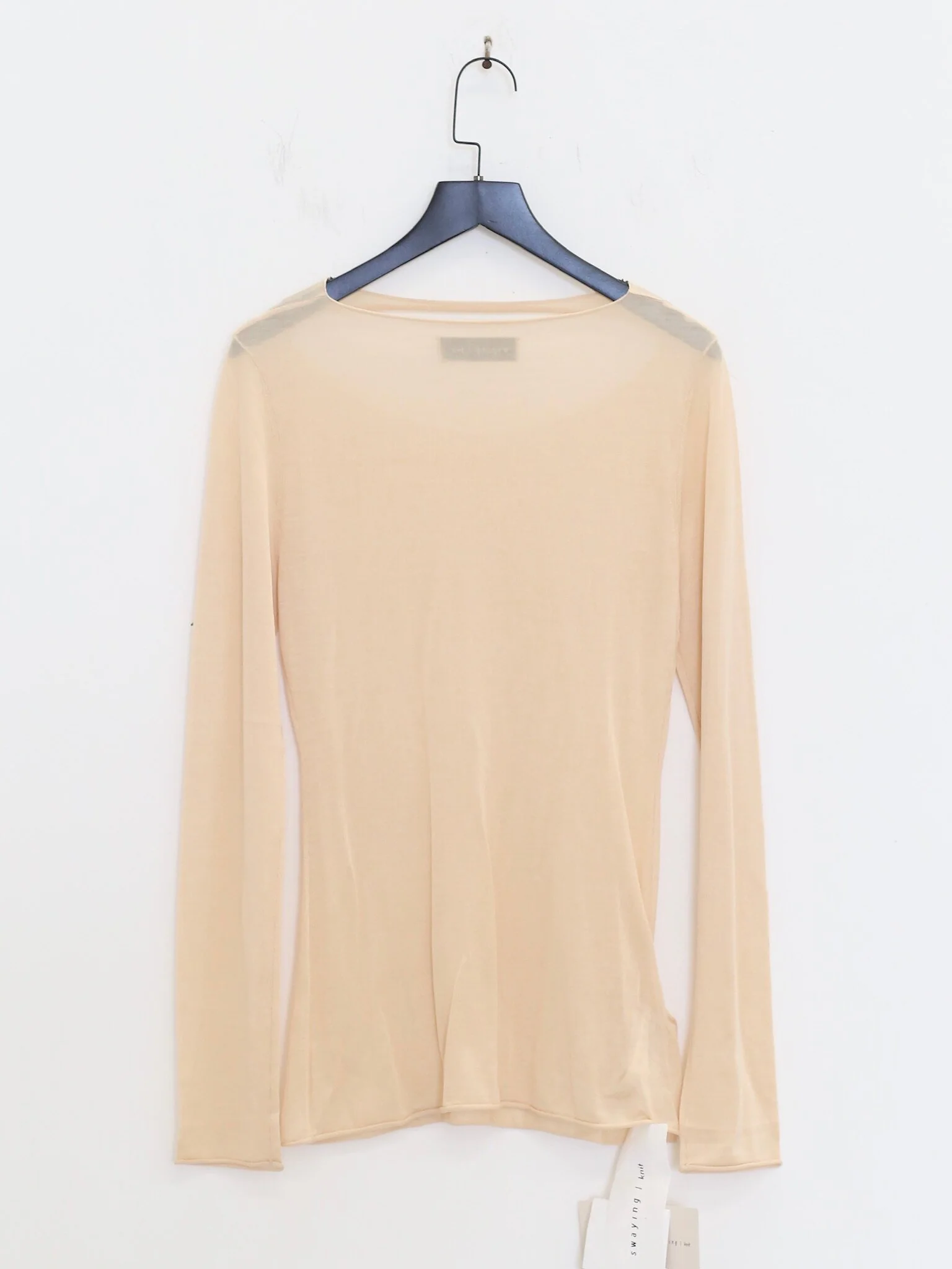SWAYING SS26 Silk Neckline Thin Top with Thin Straps SW-SW26SS1T19-XING Apricot - Image 7
