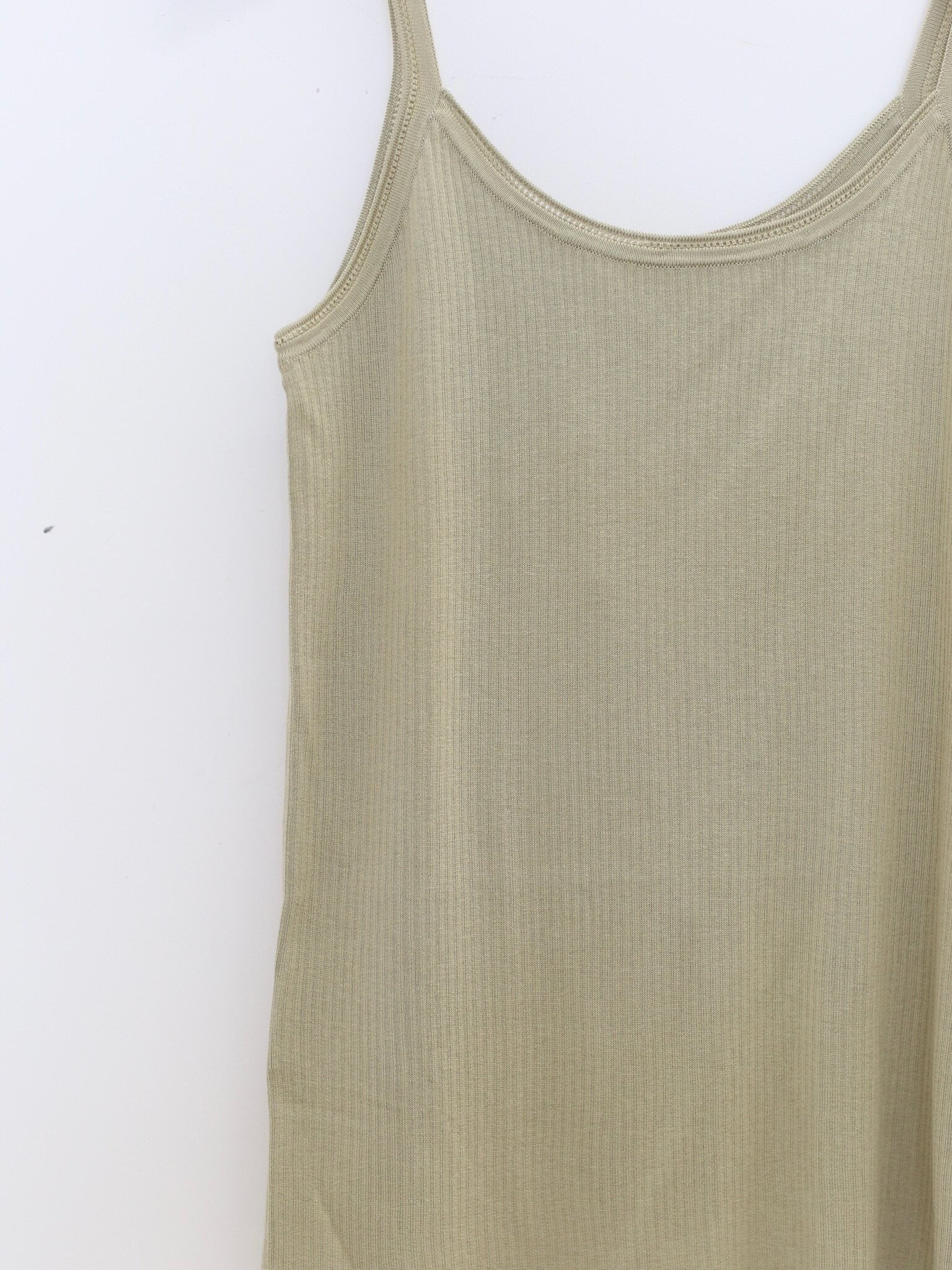 SWAYING SS26 Silk Ribbed Camisole SW-SW26SS1T08-LV Green - Image 4