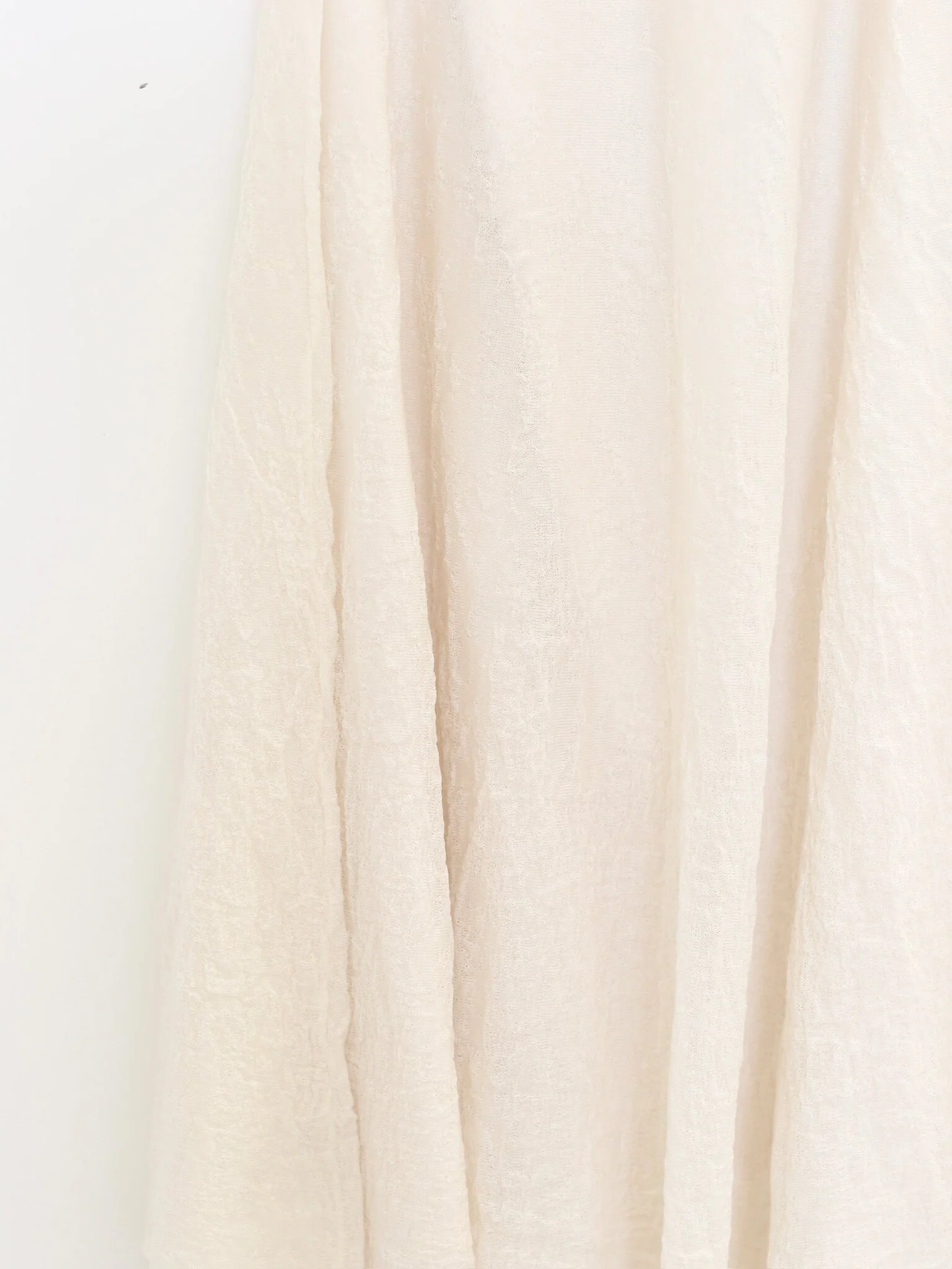 SWAYING SS26 Wool Blend Pleated Full Skirt SW-SW26SS3B07-BAI White - Image 4