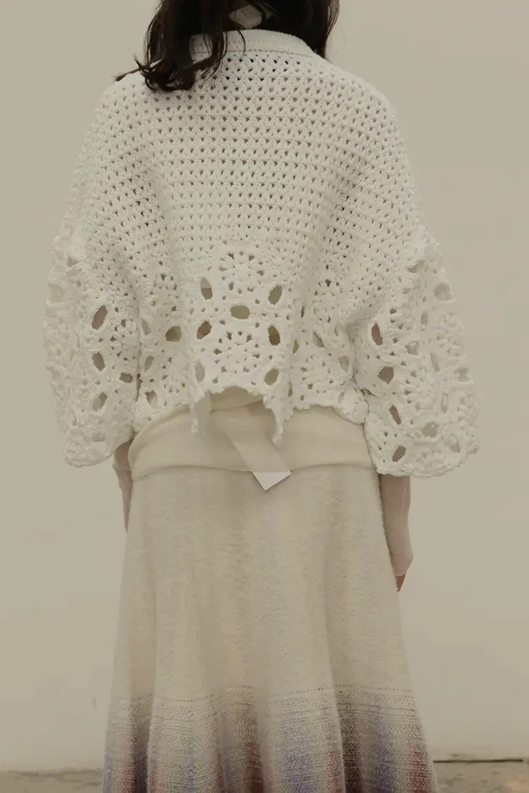 SWAYINGKNIT Crochet Snow Polo Shirt SW202SZ43 - Image 5