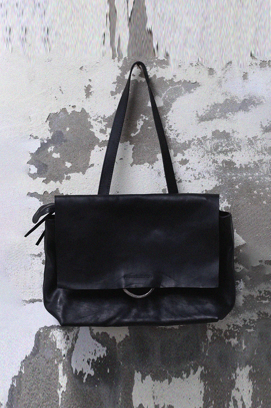Tagliovivo 25 Spring/Summer Hand-dyed soft horse leather shoulder bag SHOULDER SOFT Italy TAG-SHOULDER SOFT-HORSE-Black