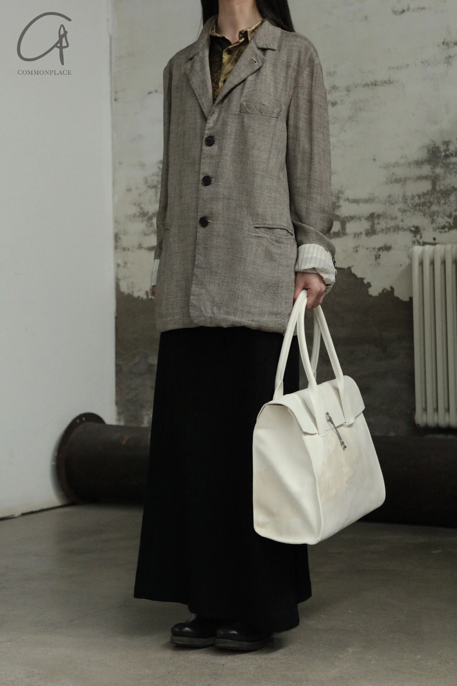 Tagliovivo handbags handmade by artisans Italy TAG-DOCTOR L-CULATTA REV-BAI-F smudged white DOCTOR L - Image 5