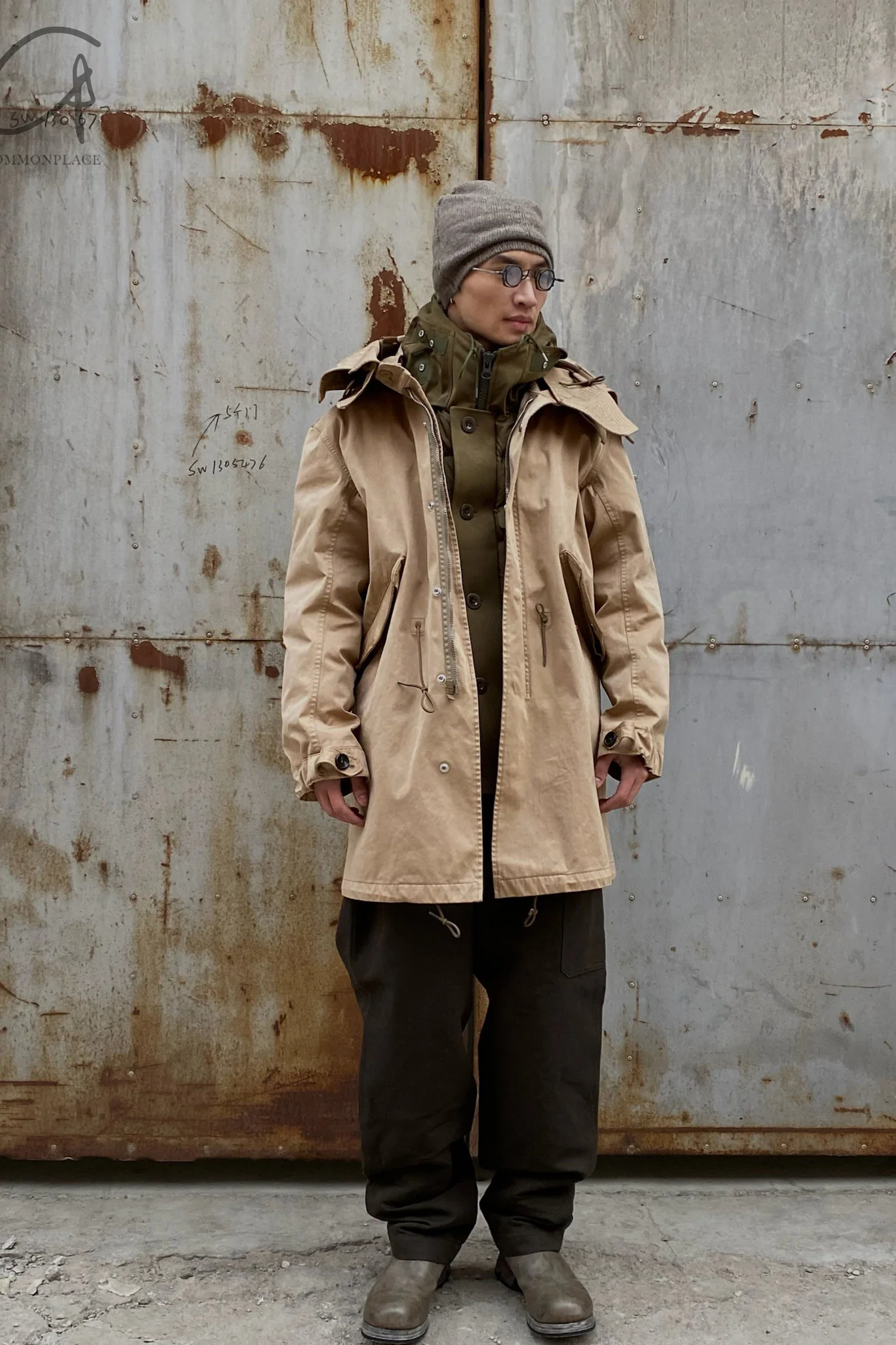 Ten-C parka coat 13CTCUK04030 002105 338 Khaki PTC2 - Image 15