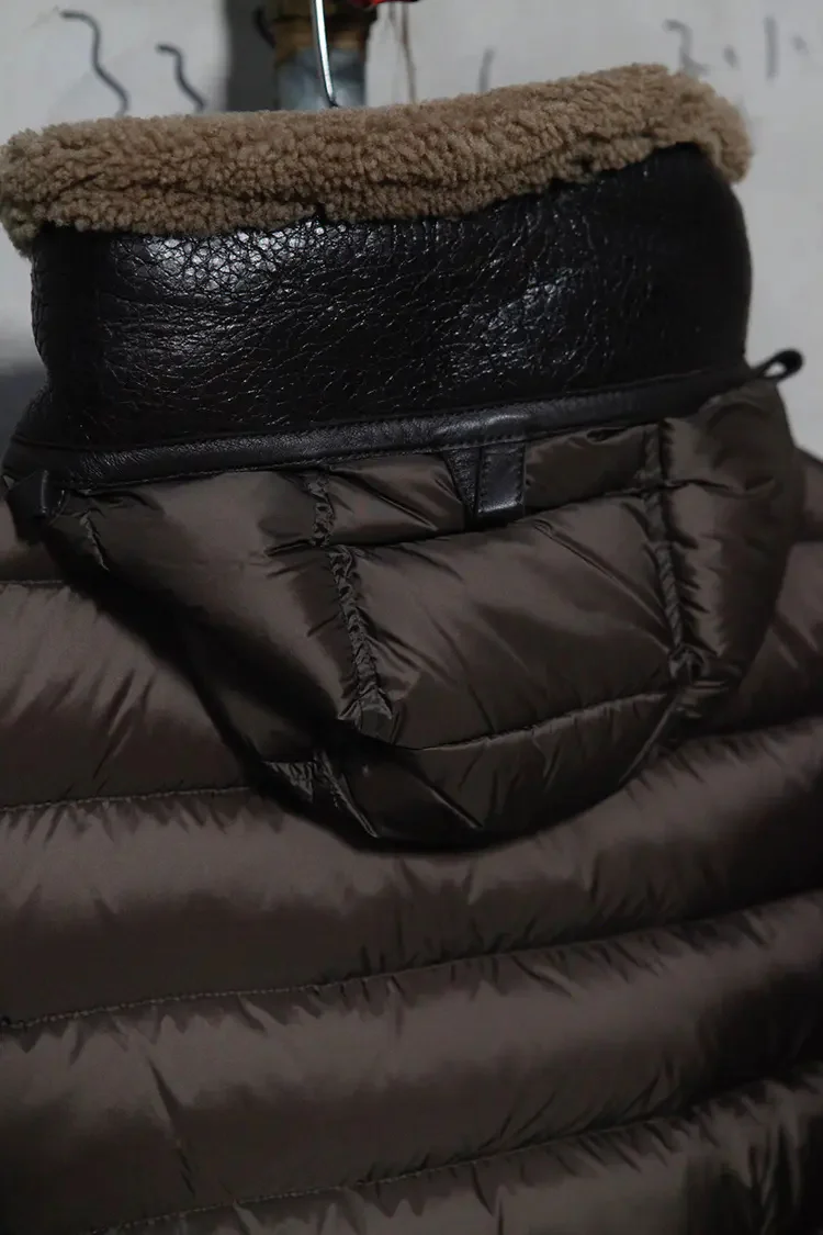 Ten-C wool hat stitching jacket 19CTCUD03093 005873 365 deep coffee PTC5 - Image 4