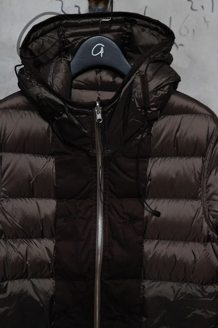 Ten-C down jacket with pockets 18CTCUD03103 002197 686 Dark Coffee PTC4 - Image 7