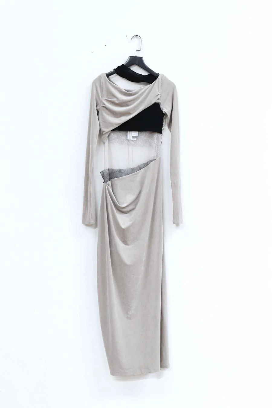 Un Morceau asymmetric pinched neck detail dress AW22 UM222LS06