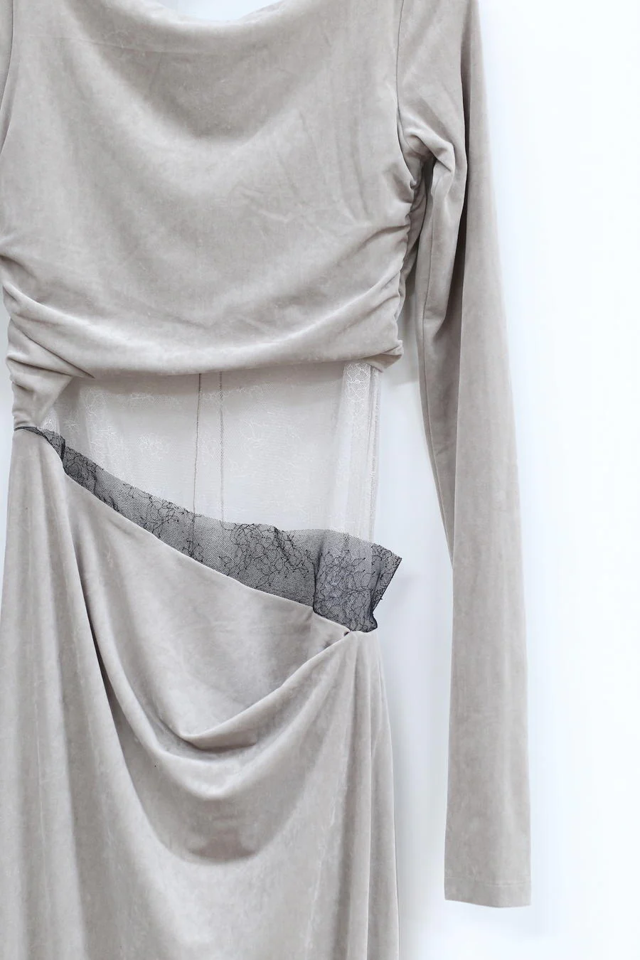 Un Morceau asymmetric pinched neck detail dress AW22 UM222LS06 - Image 3