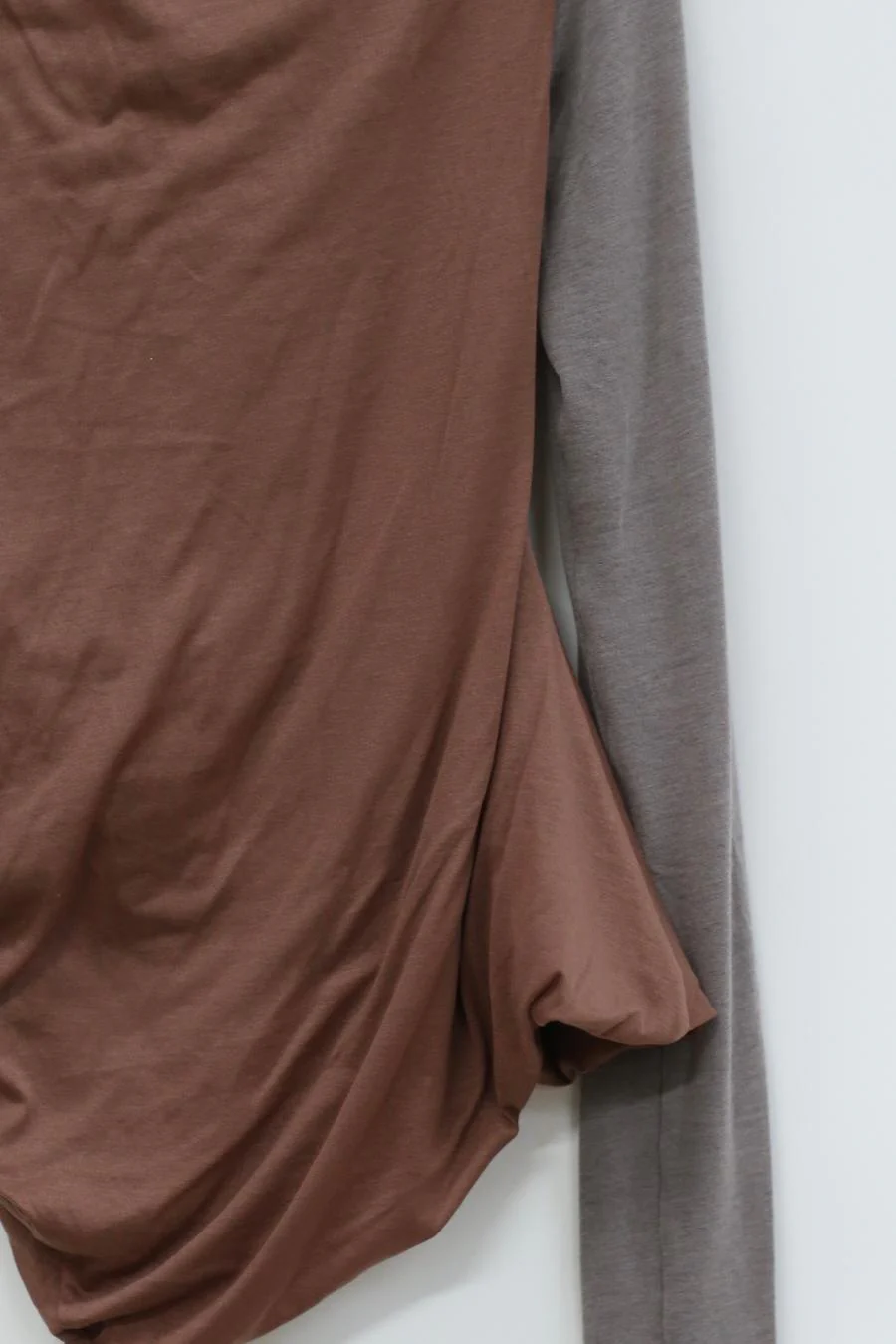 Un Morceau cashmere and silk fake two-piece pleated top AW22 UM222SZ09 grey - Image 8