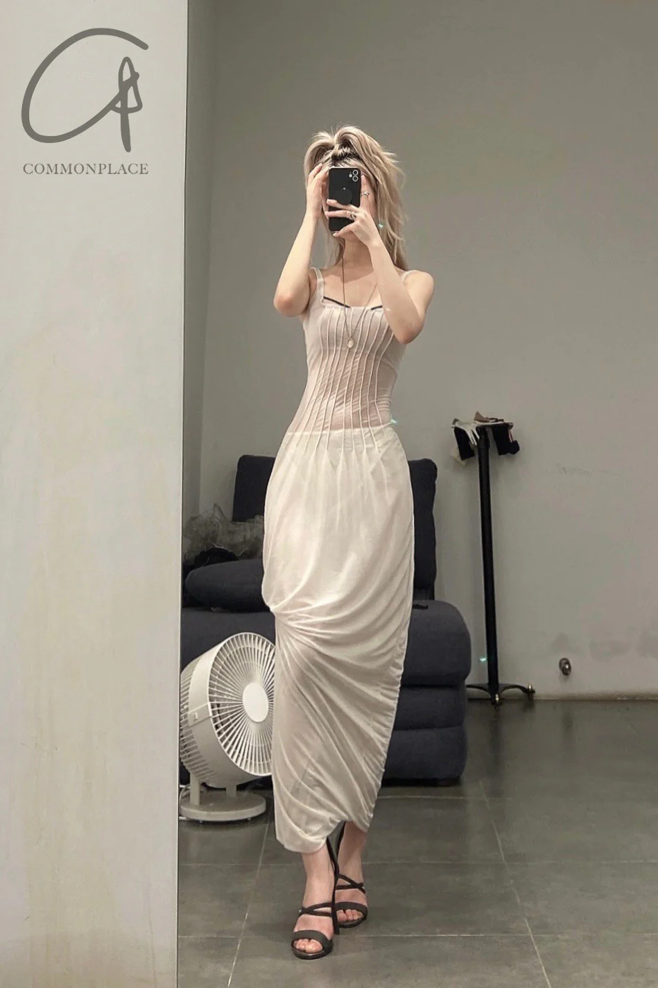Un Morceau chest detail velvet pleated no dress UM221LS08 White PUM23 - Image 17