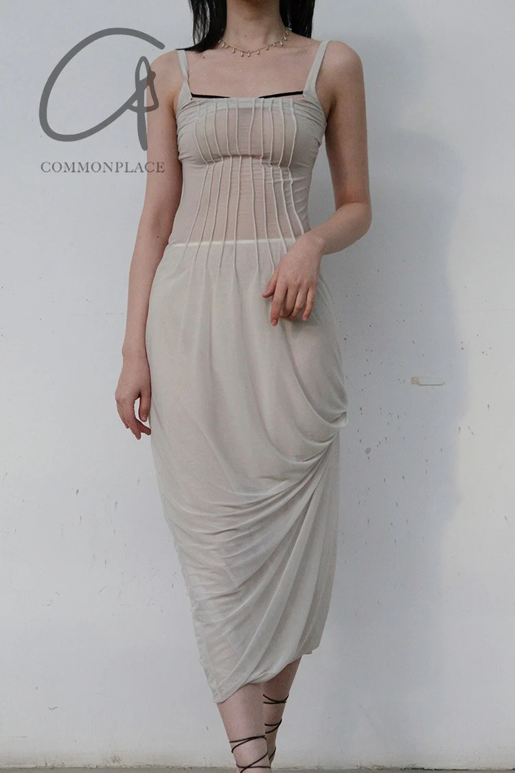 Un Morceau chest detail velvet pleated no dress UM221LS08 White PUM23 - Image 3