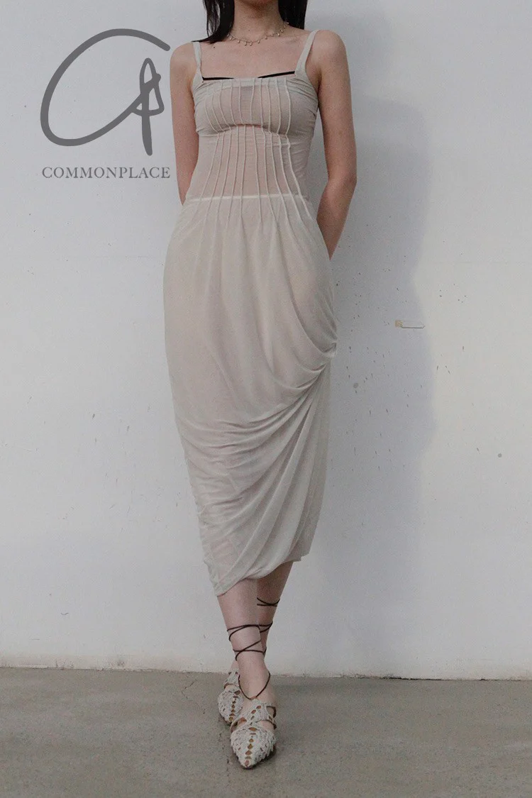 Un Morceau chest detail velvet pleated no dress UM221LS08 White PUM23 - Image 4
