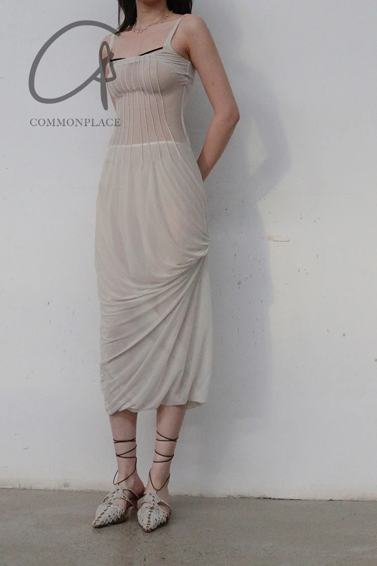 Un Morceau chest detail velvet pleated no dress UM221LS08 White PUM23 - Image 5