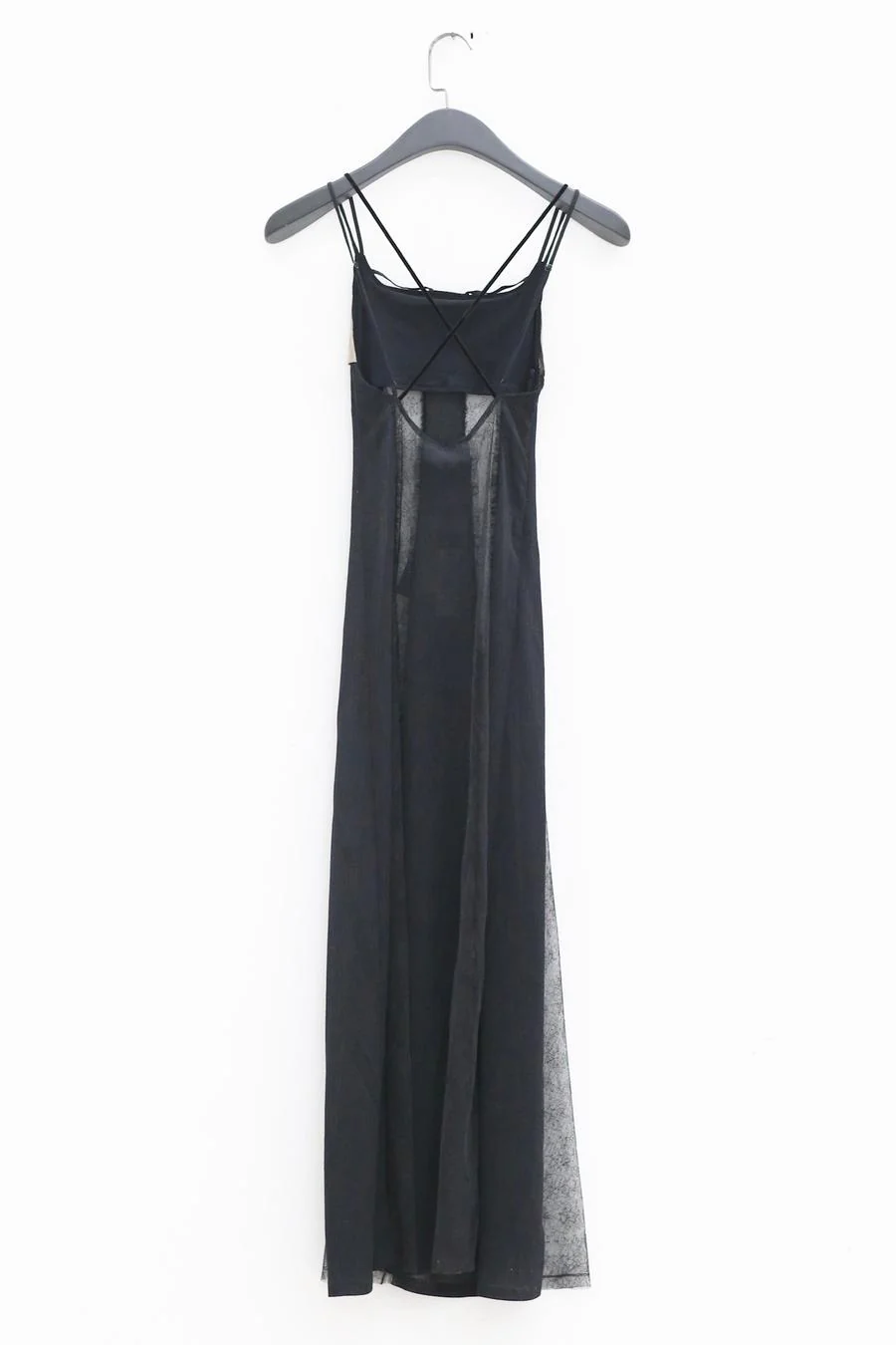 Un Morceau Lace and Willow Panel Dress (with Slip Dress) UM221LS06 Black/Bean Green - Image 4