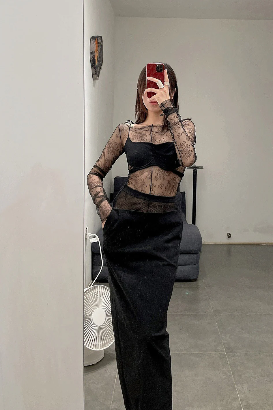Un Morceau Lace One-line Neck Bottoming Shirt UM212SZ01 PUM1 - Image 15