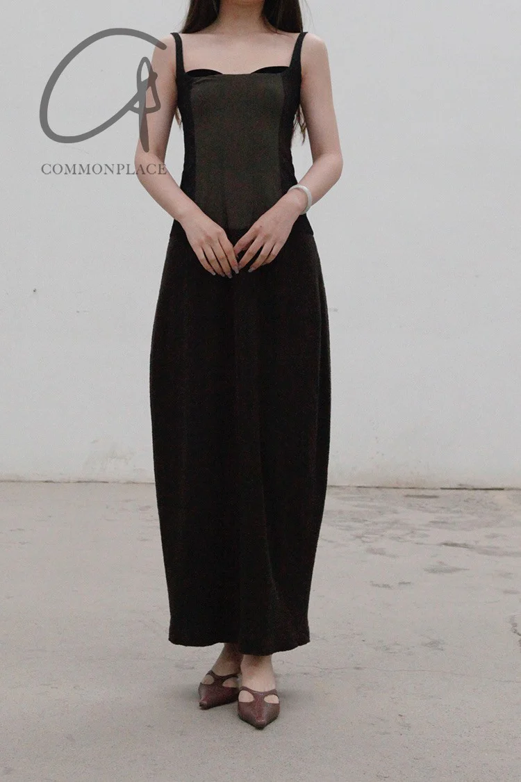Un Morceau lace stitching wool dress on both sides UM212LS13 - Image 5