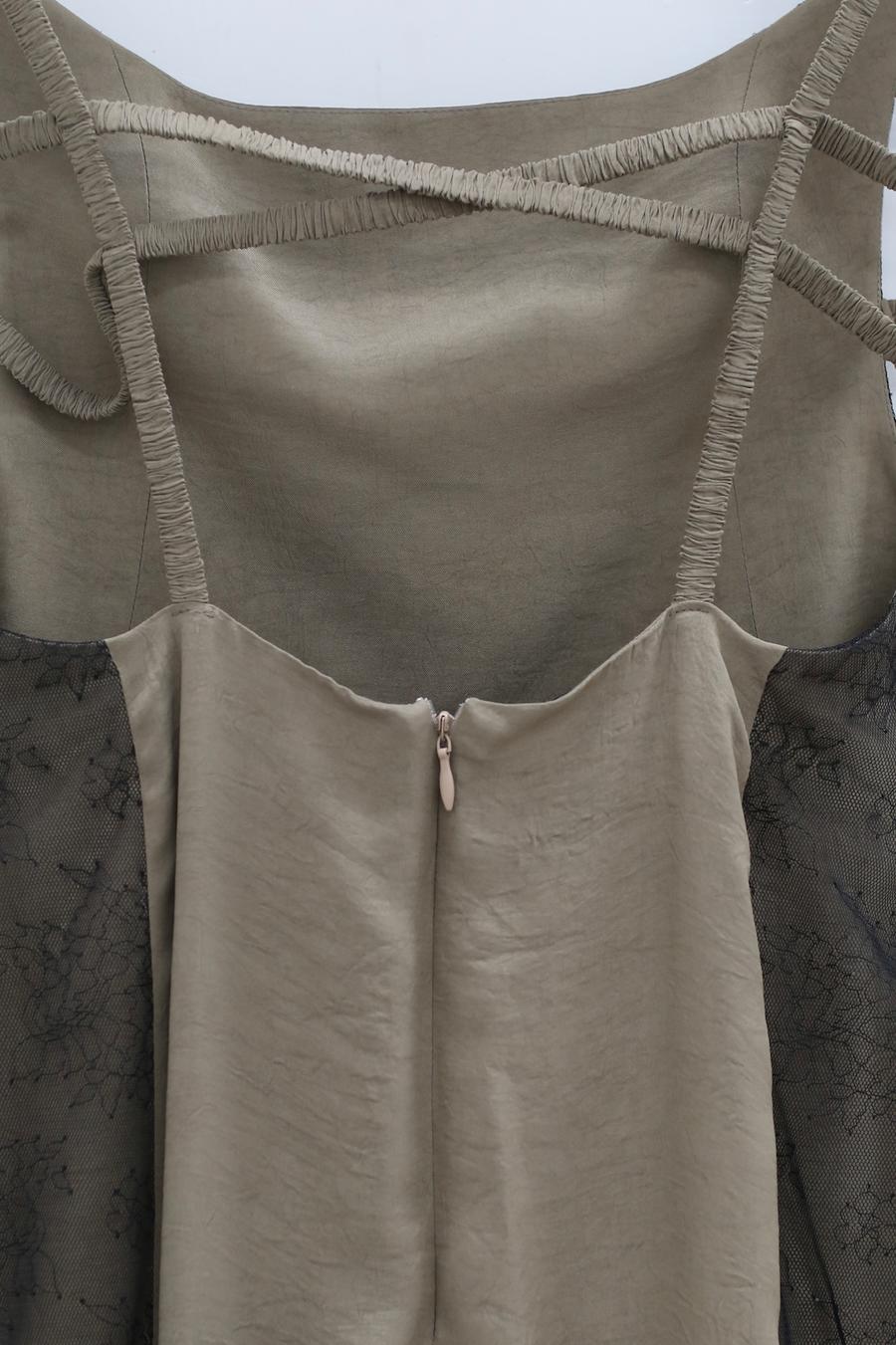 Un Morceau Lace Stretch Belt Dress UM221LS16 Khaki/Black - Image 8