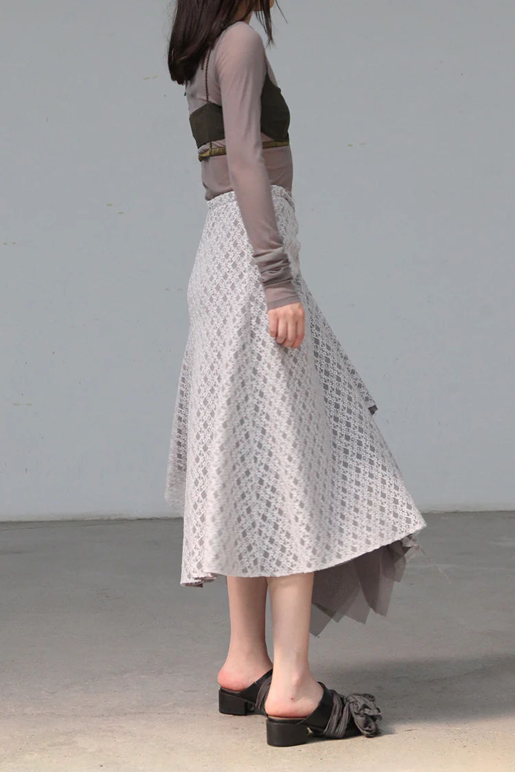 Un Morceau Lace Tailored Skirt UM212XZ02 - Image 4