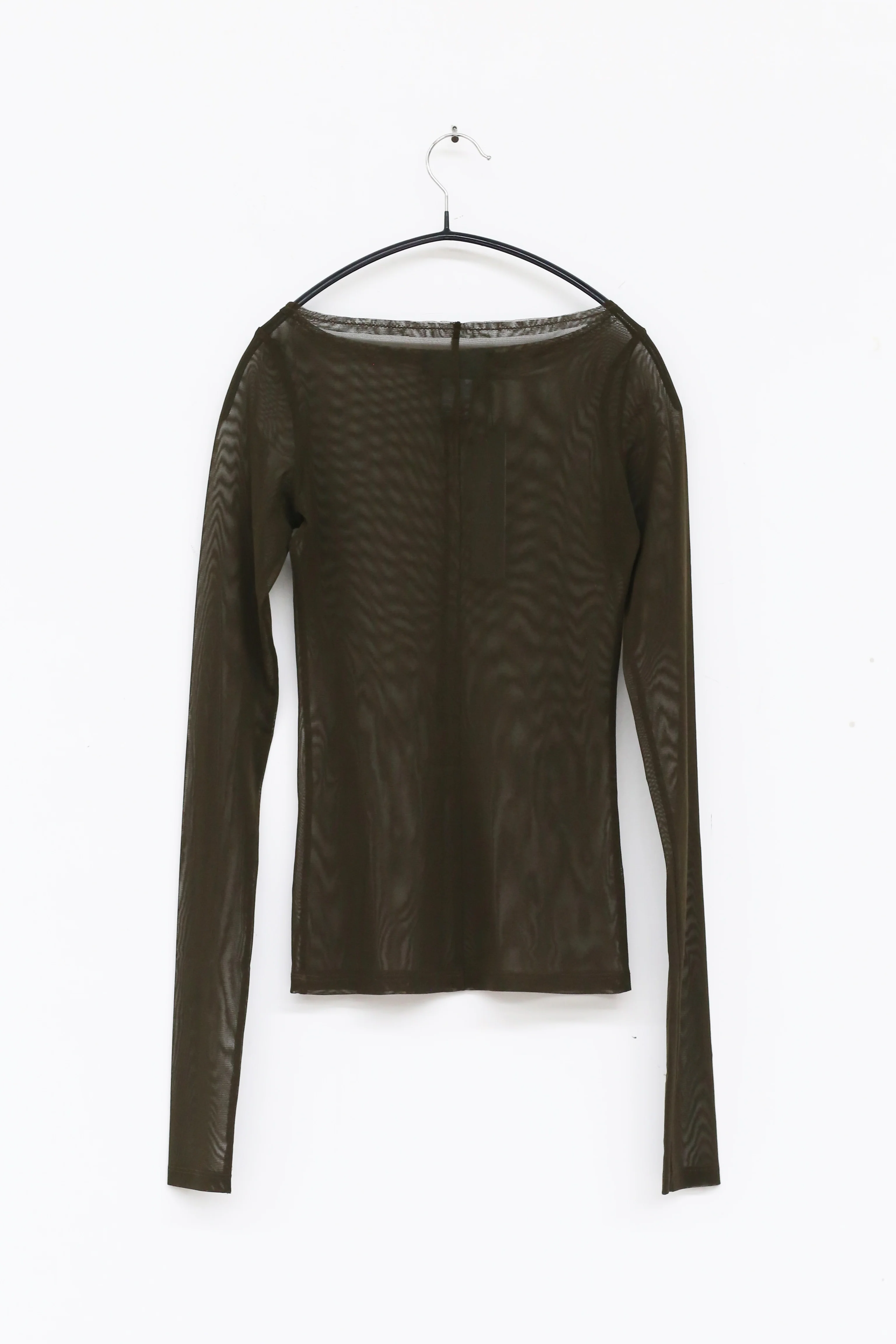 Un Morceau Net Yarn Collar Base Shirt UM212SZ05 Olive Green PUM2 - Image 13