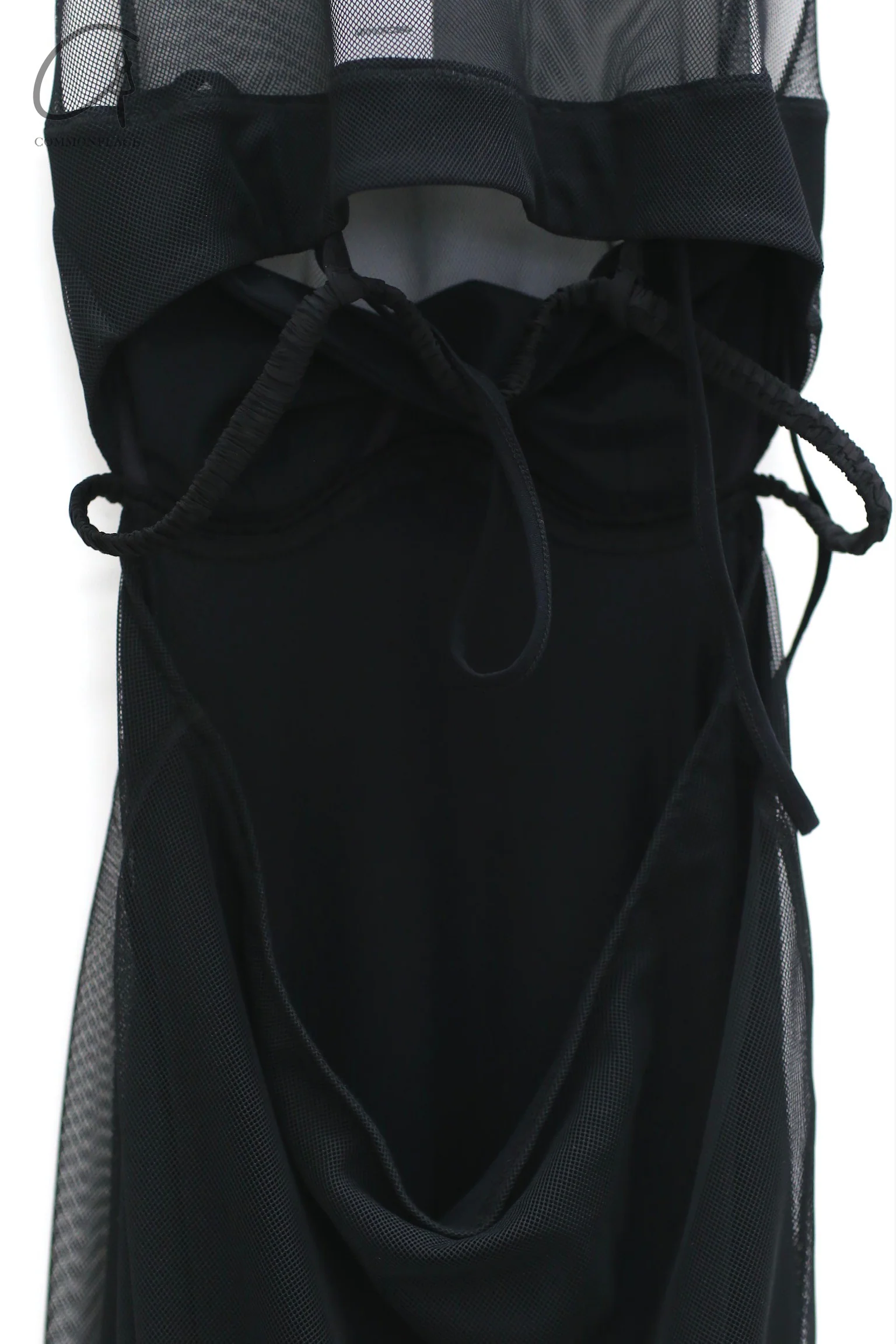 Un Morceau Stretch Band Embellished Hem Asymmetric Dress UM221LS19 Black - Image 13