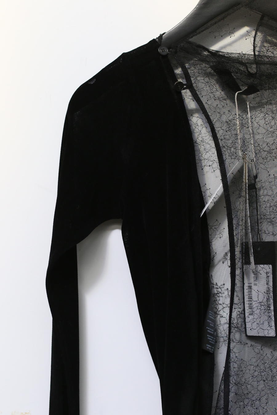 Un Morceau velvet lace stitching diagonal cardigan UM231SZ13 - Image 2
