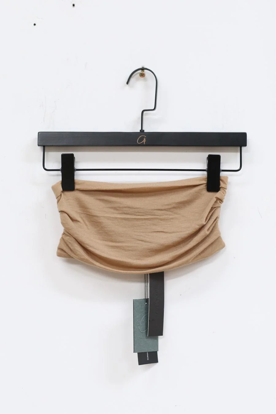 Un Morceau Wool Pleated Short Tube Top AW22 UM222SZ24 Milk Brown PUM29 - Image 7