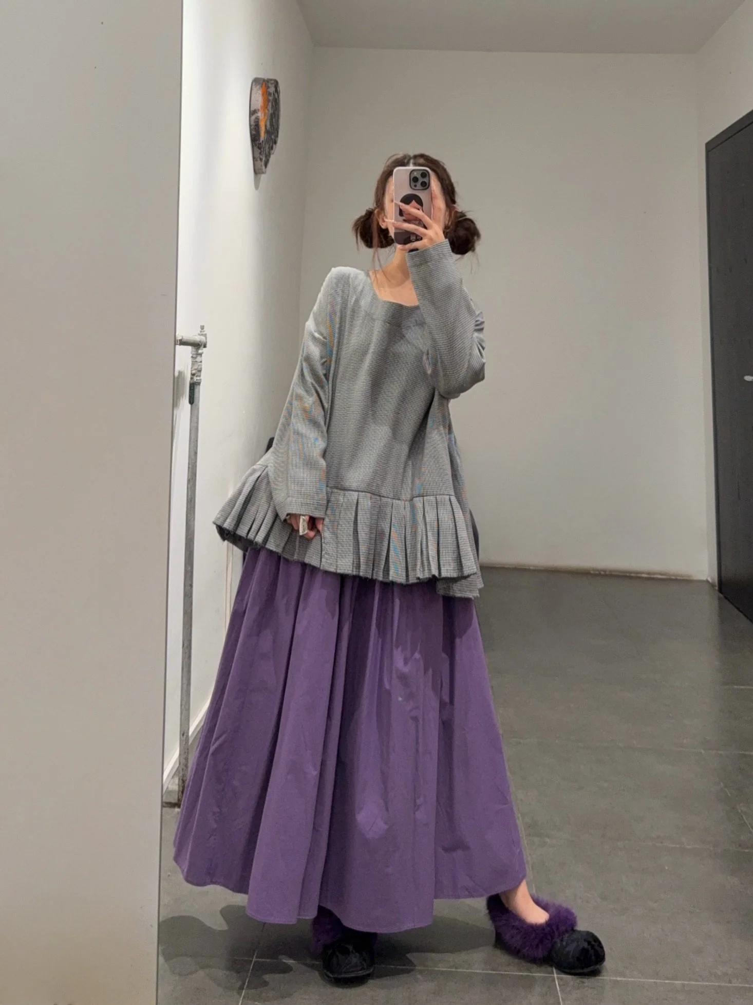 UNISECON 25 autumn and winter double-sided stitching small pleated skirt USC-U12W29-multi - Image 15
