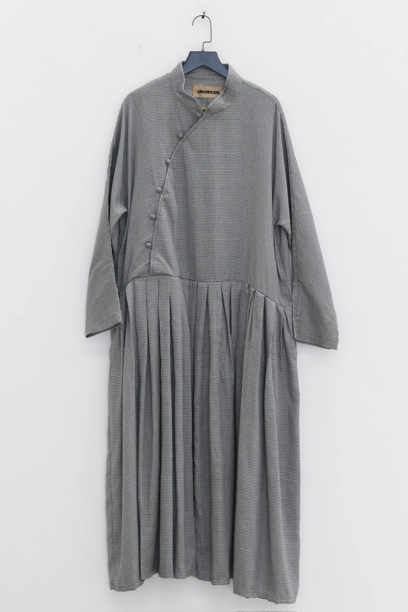 UNISECON 25 Autumn and Winter Slant Placket Pleated Dress USC-U12W25-grey - Image 4