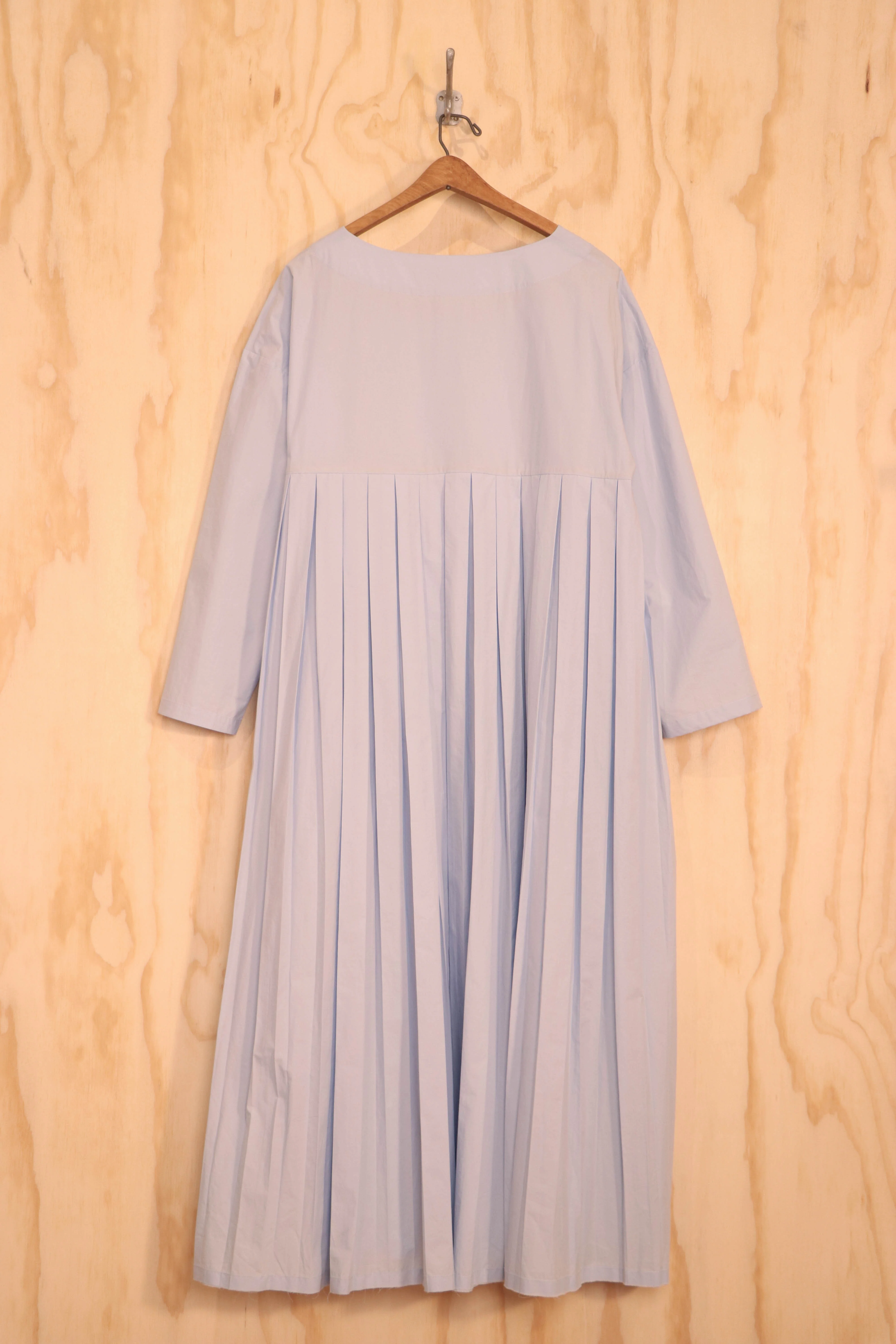 UNISECON 25 Autumn/Winter Round Neck Asymmetrical Pleated Dress USC-U12W27-blue - Image 9