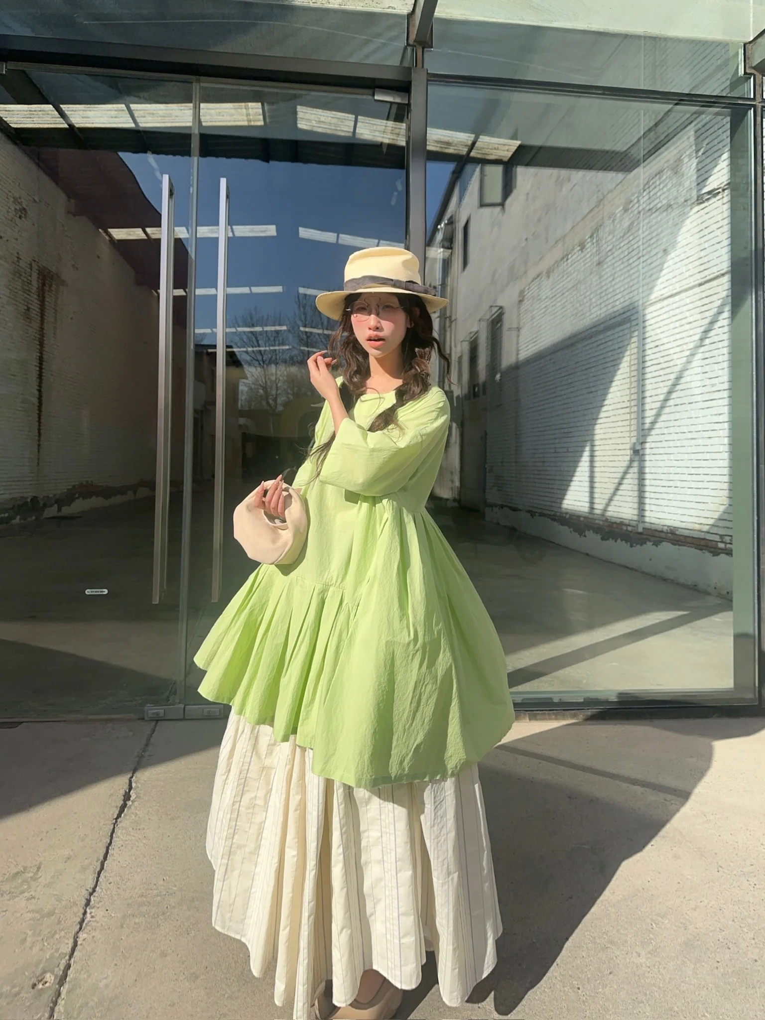 UNISECON 25 Spring/Summer Outline Pleated Skirt USC-U11W67A-MB Off-White USC-U11W67B - Image 6