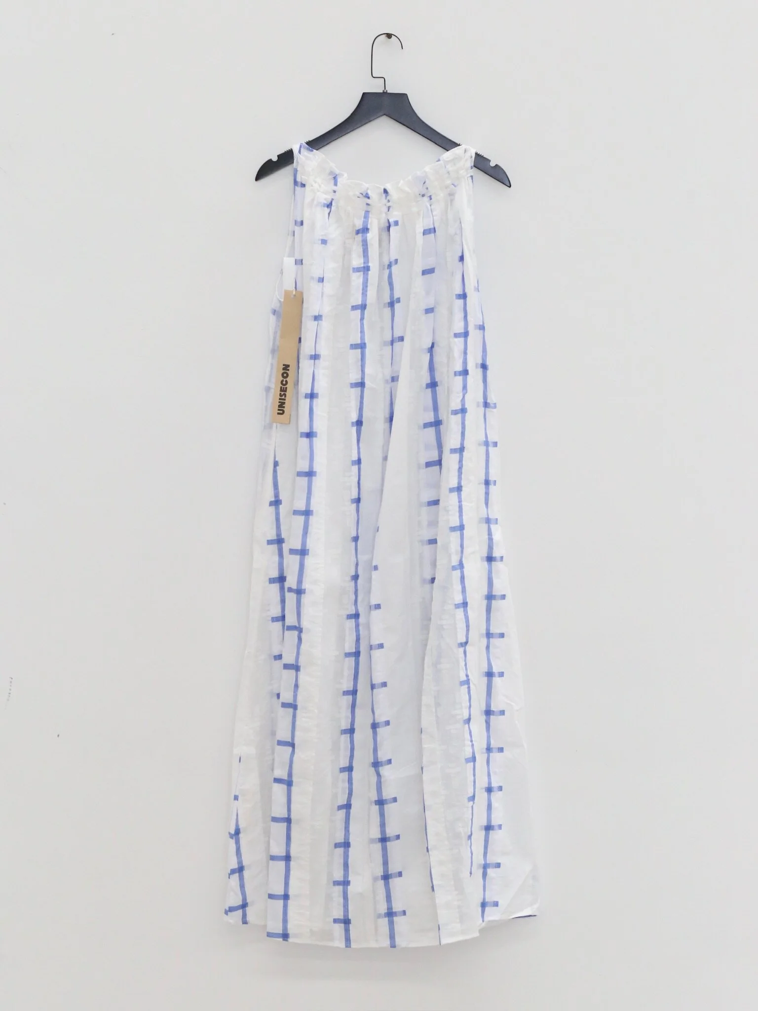 UNISECON SS26 Patchwork Long Woven Collar Dress USC-U13W40-WHITE - Image 4