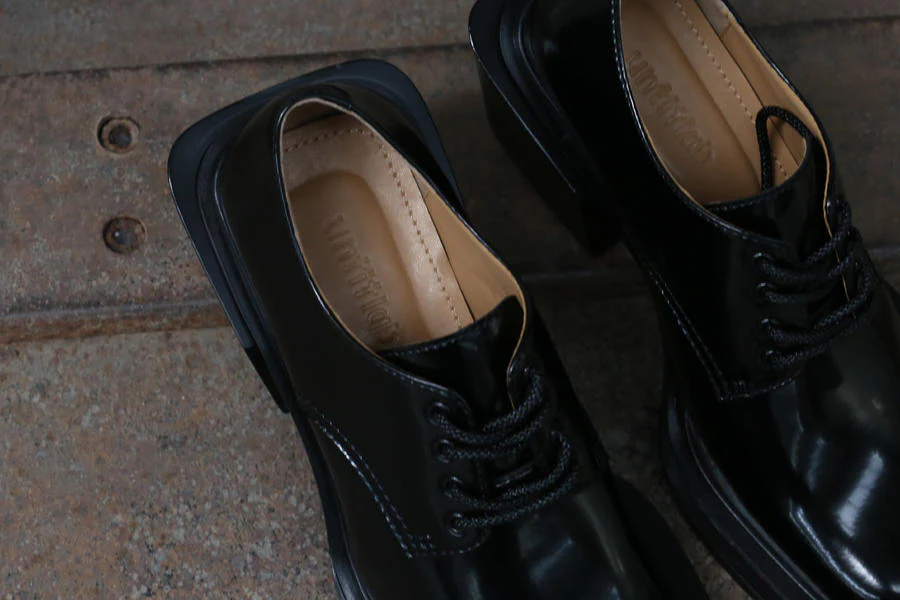 Untitlab black ladder derby shoes SS212101 - Image 5
