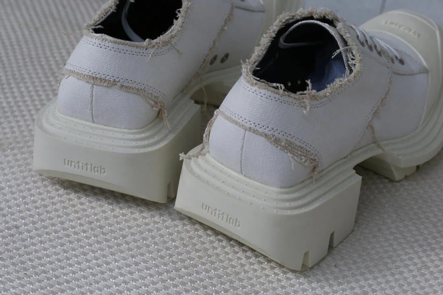 Untitlab canvas white Derby shoes AW1211102 - Image 7