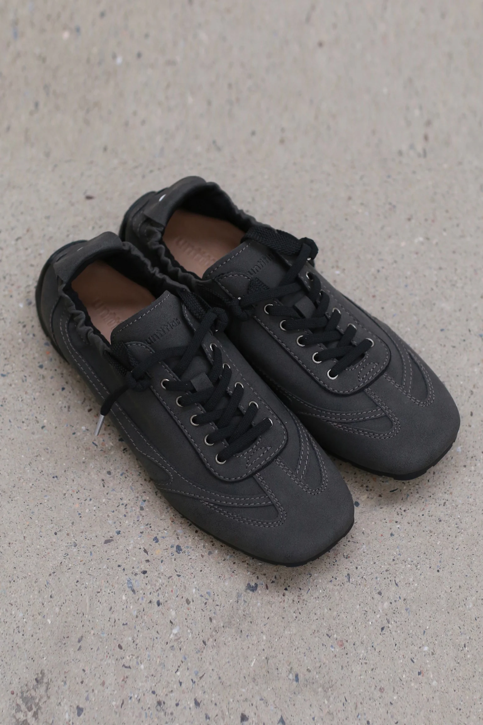untitlab square toe lace-up sneakers UTB-UN0803101-SH Dark Gray (UN0803102) - Image 2