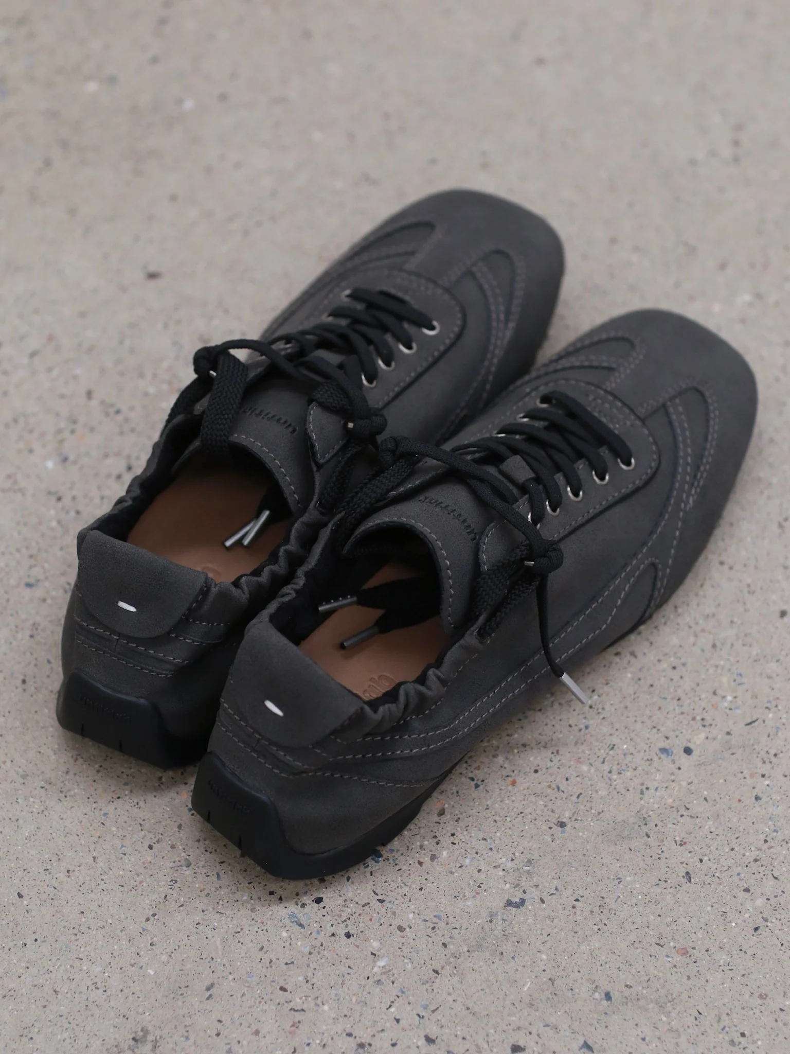 untitlab square toe lace-up sneakers UTB-UN0803101-SH Dark Gray (UN0803102) - Image 4