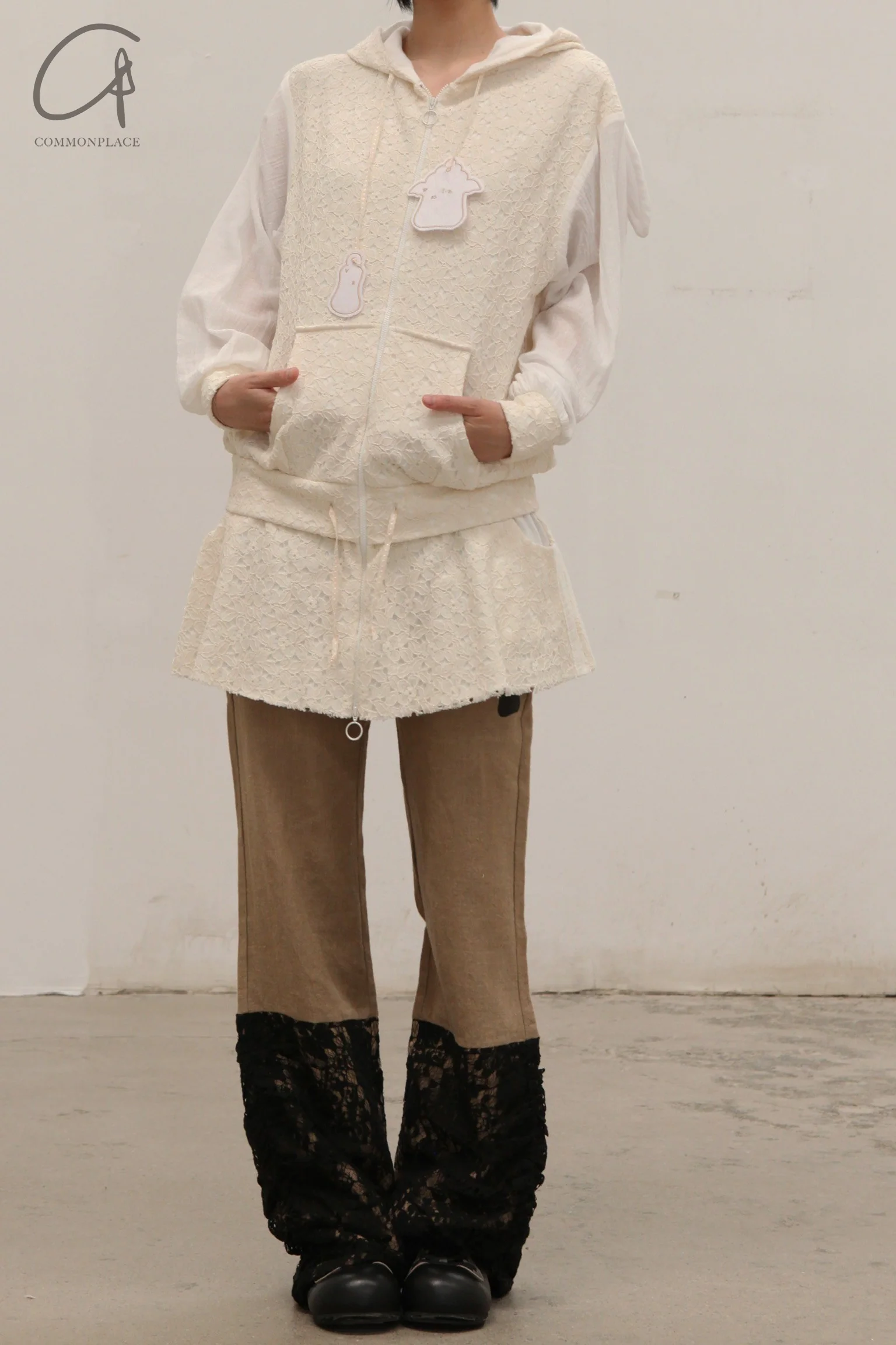 VeniceW 24 spring and summer lace hoodie 1HD sky egg - Image 5