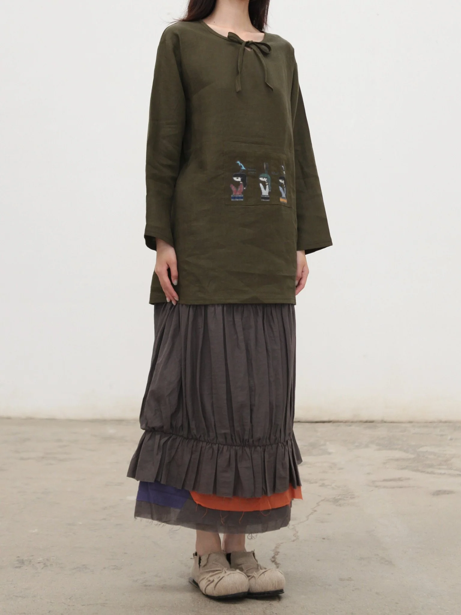 VeniceW Spring/Summer 2026 Painter's Robe Dress VCW-SS26 T5-Leaf - Image 3