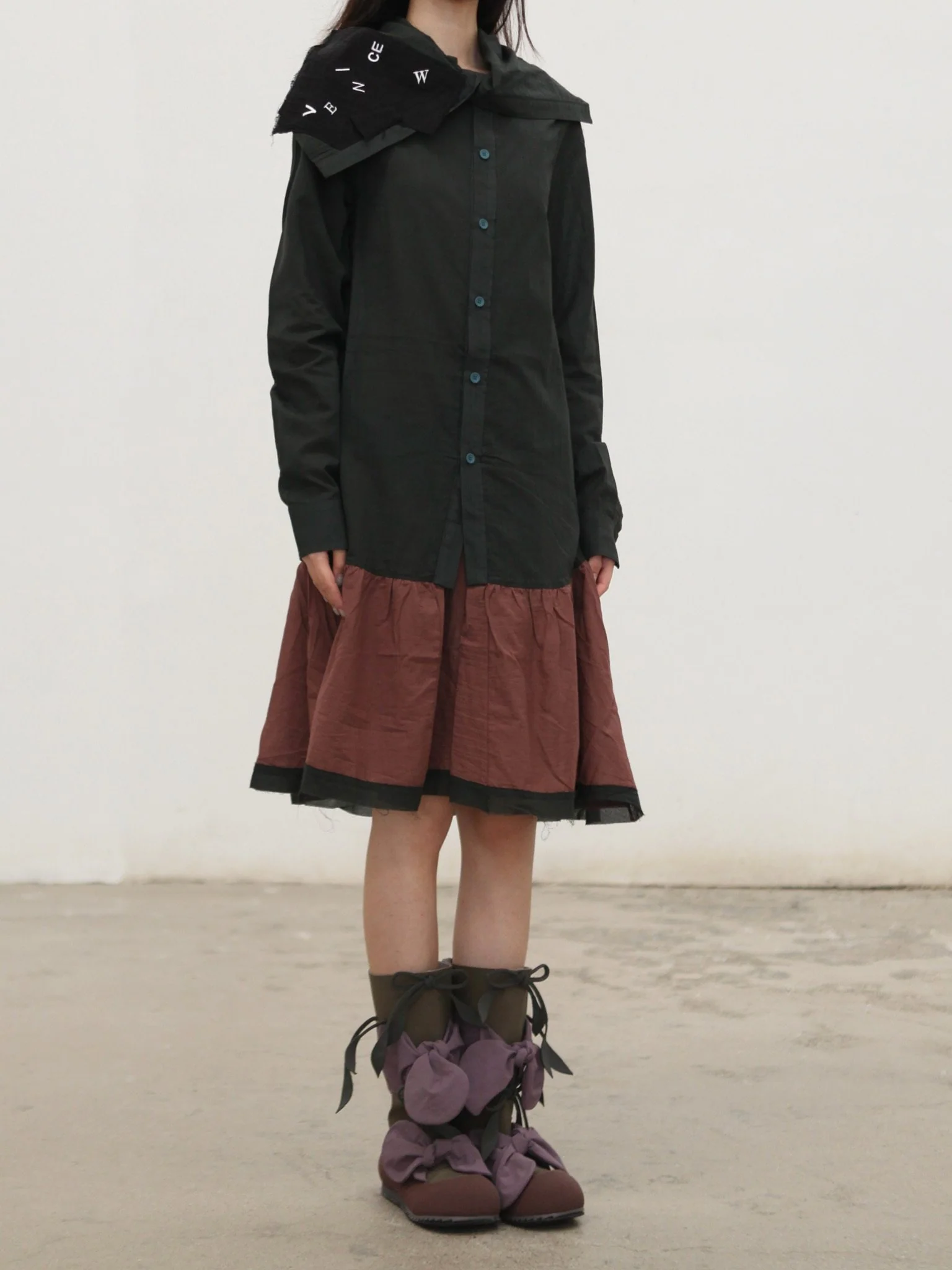 VeniceW Spring/Summer 2026 Patchwork Shirt Dress VCW-SS26 B1-Mars - Image 3