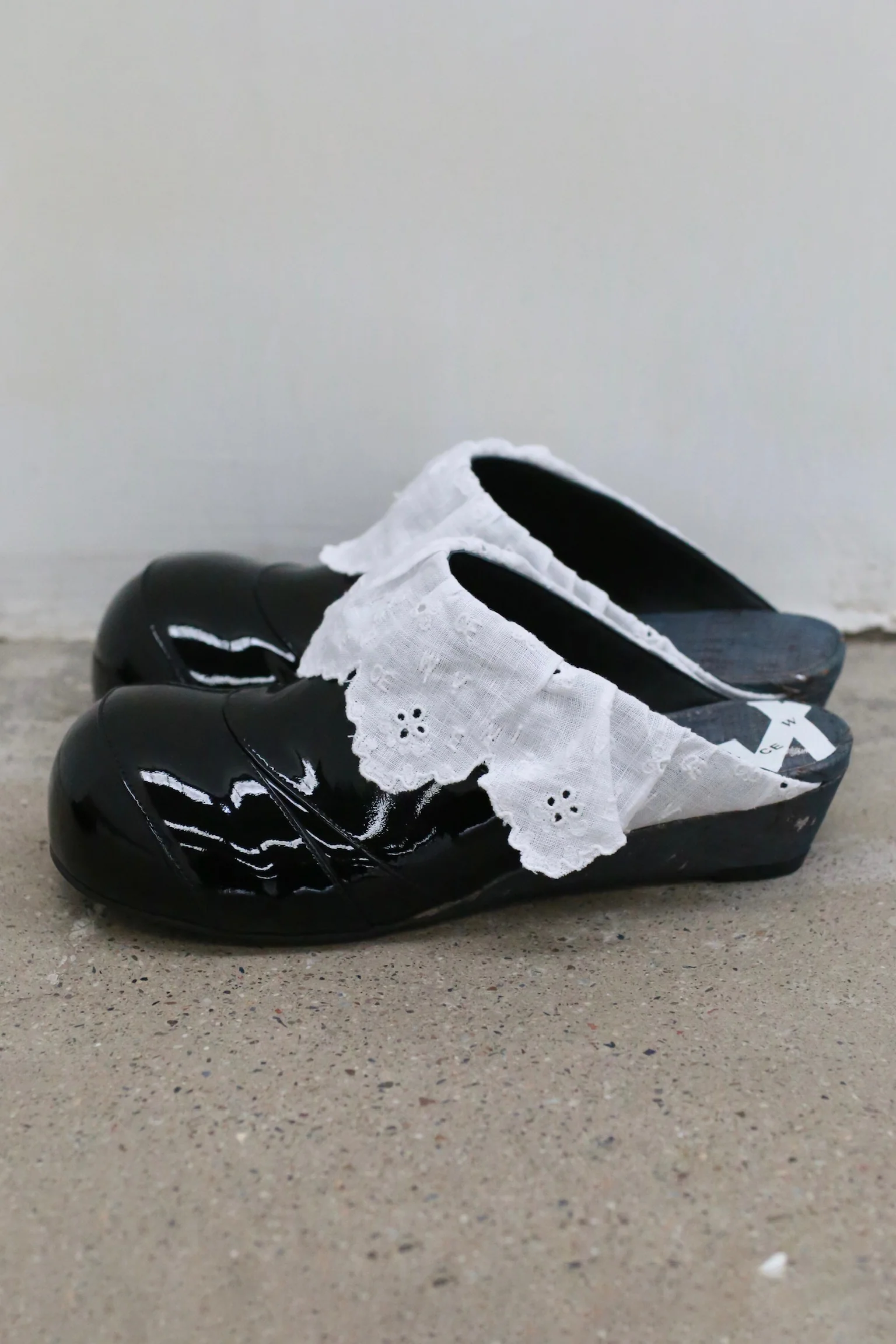 VeniceW Wedding Cocktail Mules VCW-S-13-HSGZ Black Gloss