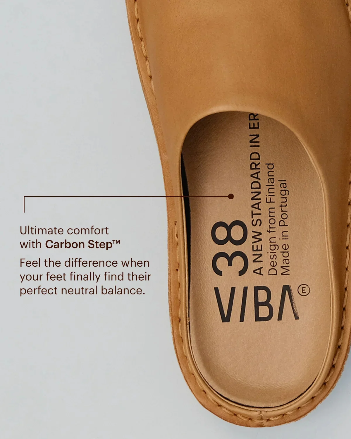 VIBAe Portuguese handcrafted ROMA vegetable-tanned leather sandals, designed for comfort, lightness, and durability. Honest VIBA-ROMA Leather/Bio Suede-FT Fawn Tan (ROMA Leather/Bio Suede) - Image 7