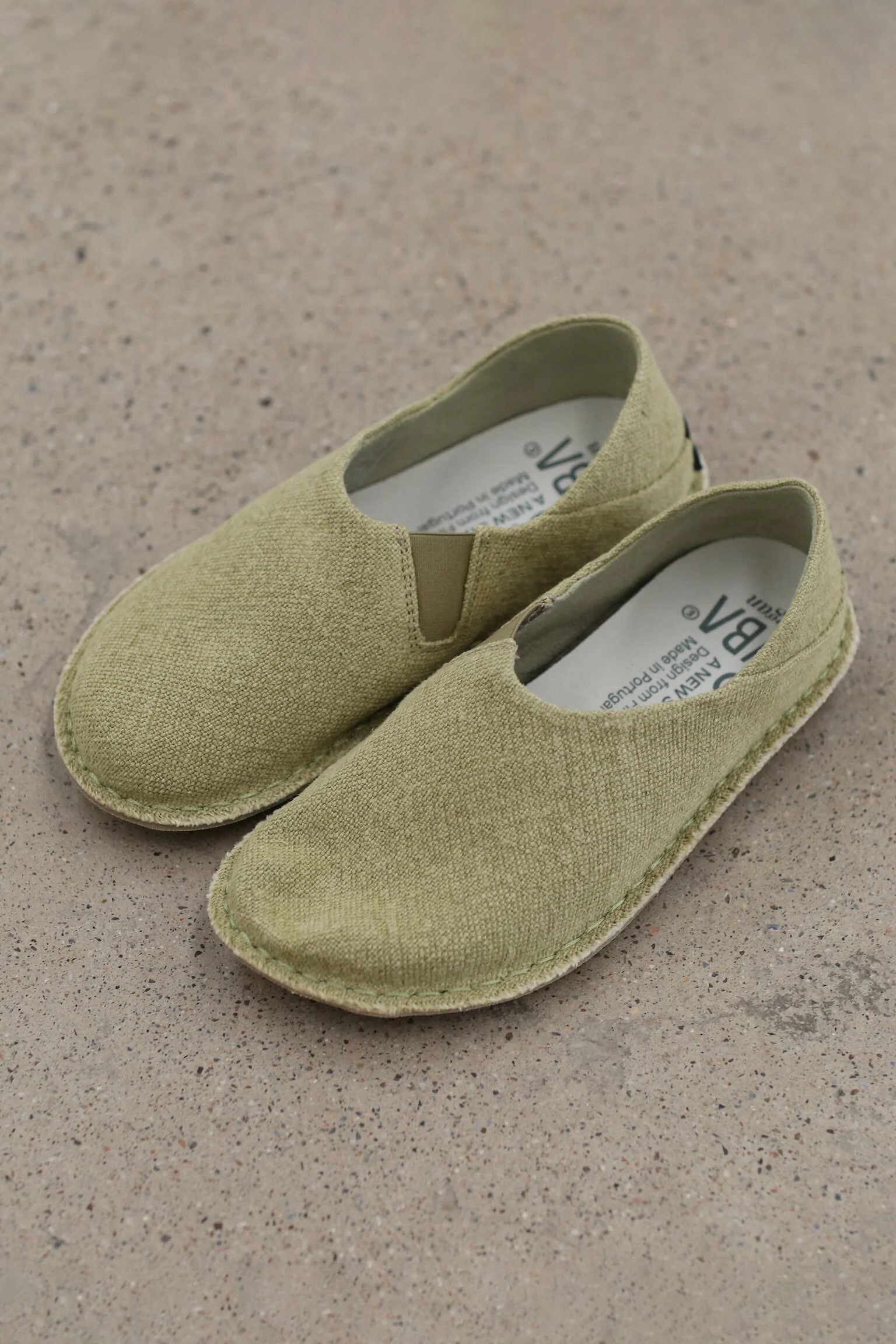 VIBAe Portuguese handmade ZUMA linen shoes, designed for comfort, durability, and lightweight. Honest VIBA-ZUMA Linen-SG Sagebrush Green (ZUMA Linen) - Image 2
